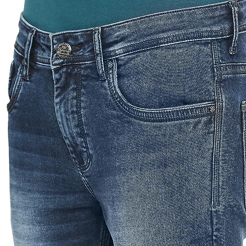 Image of Being Human Green Skinny Cropped Fit Men's Denims Clothing