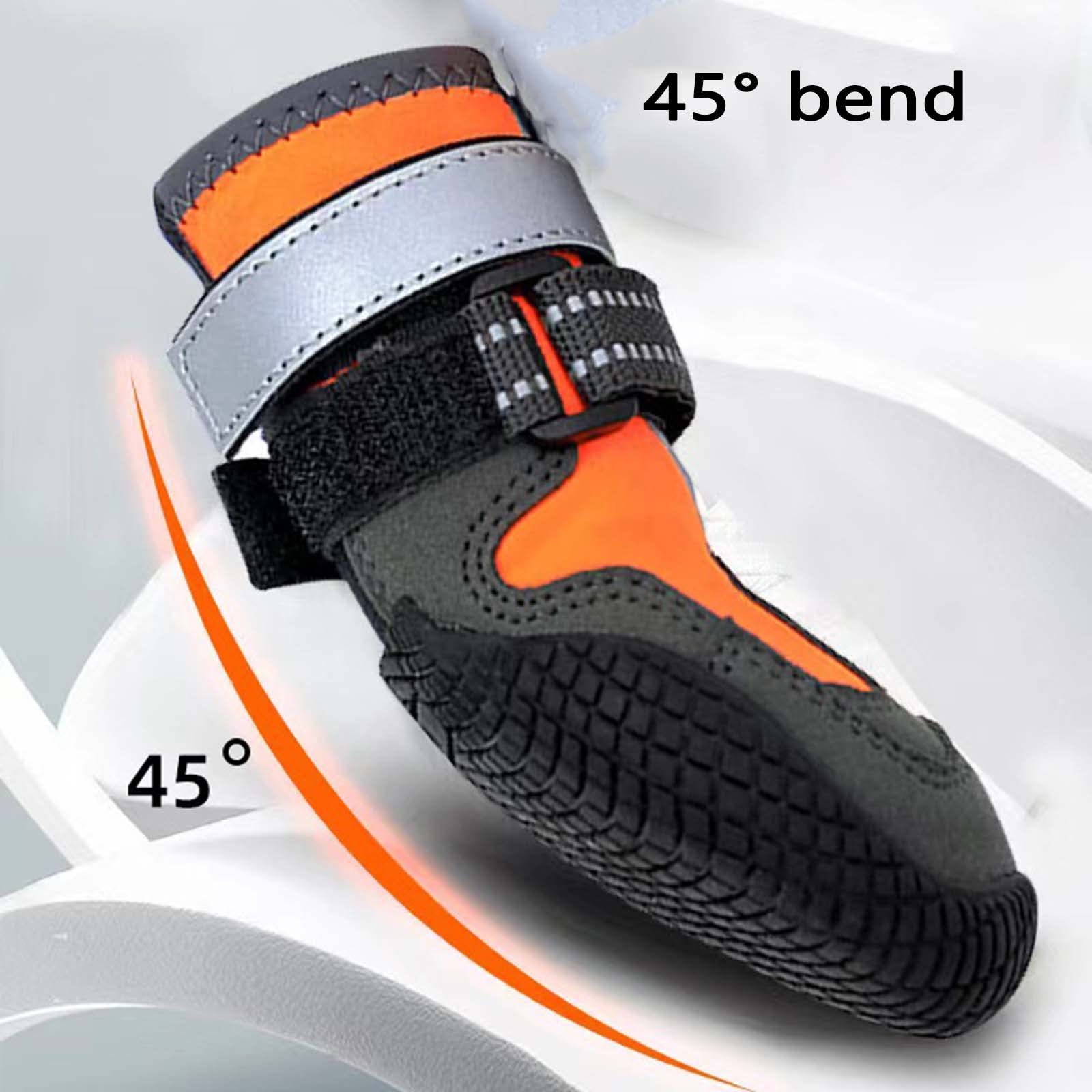 JUSHZ Hundeschuhe Pfotenschutz Dog Shoes Hund Schuhe Große Hunde 4er-Set Abriebfester Anti Rutsch Gegen Hitze rutschfeste Bequeme Verschleißfeste Laufschuhe Für Haustiere Atmungsaktiv (1,orange)