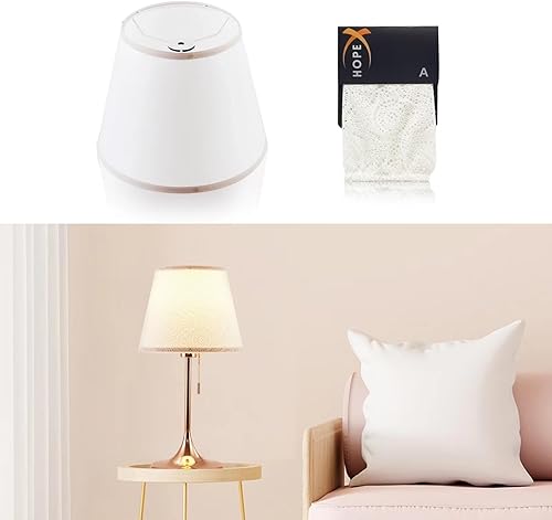 Miniatura 1 de Juego de 2 pantallas de lámpara extraíbles y lavables de tela para lámparas de mesa, lámparas de pie, pantalla mediana de araña 7.1 pulgadas