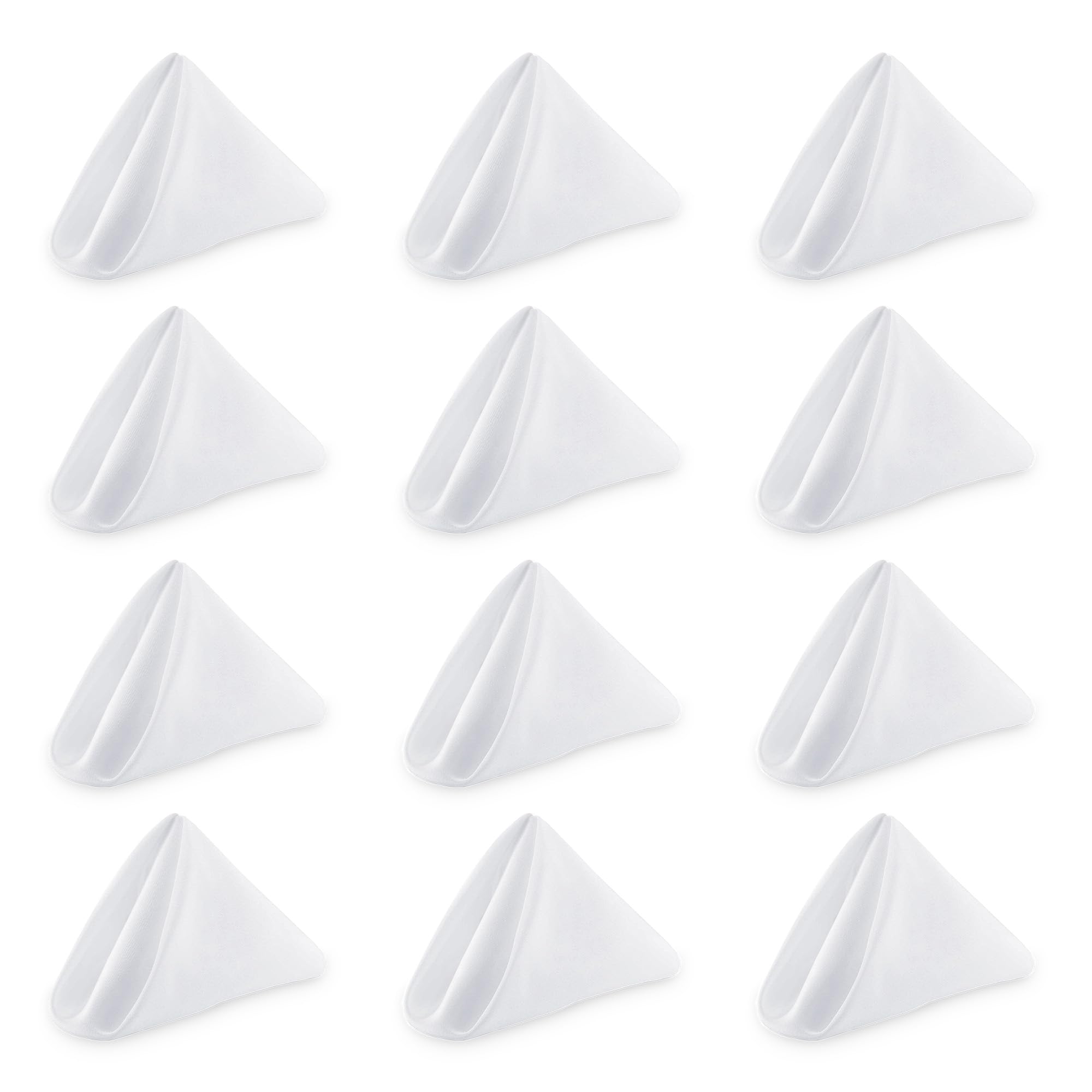 WedDecor Reusable 50cm x 50cm Fabric White Dinner Napkins – Polyester Table Napkins with Hemmed Edges, Easy-Care, Washable for Weddings, Banquets, Parties & Home Use, 100pcs — image 1