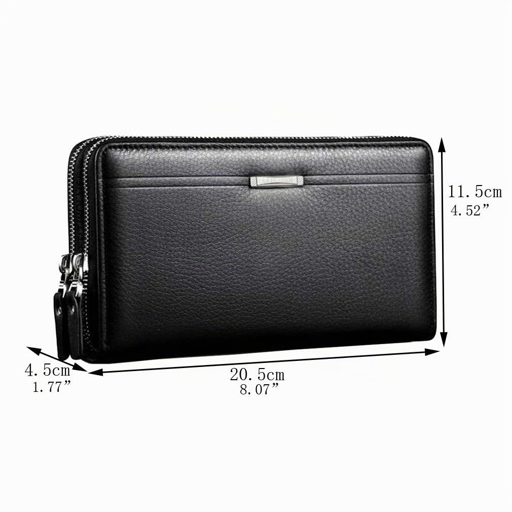 Vintage Cuir Sac à Main Portefeuille D'embrayage Pour Hommes Phone Titulaire Sac De Poignet Wristlet Poche à Monnaie Business Noir