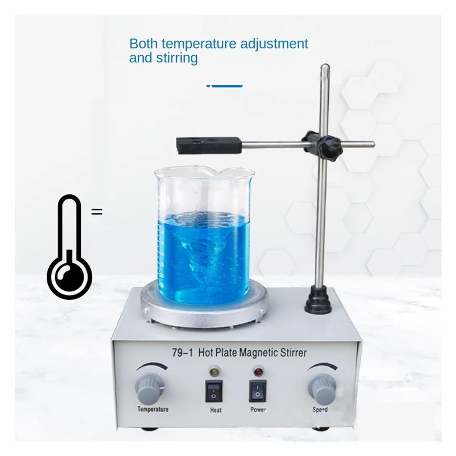 Agitador Con Calefacción Magnética 79-1, Mezclador De Control Dual Calentado Para Laboratorio Para Agitar, Placa Caliente 250W Que Evita La Intrusión Líquidos,para laboratorio