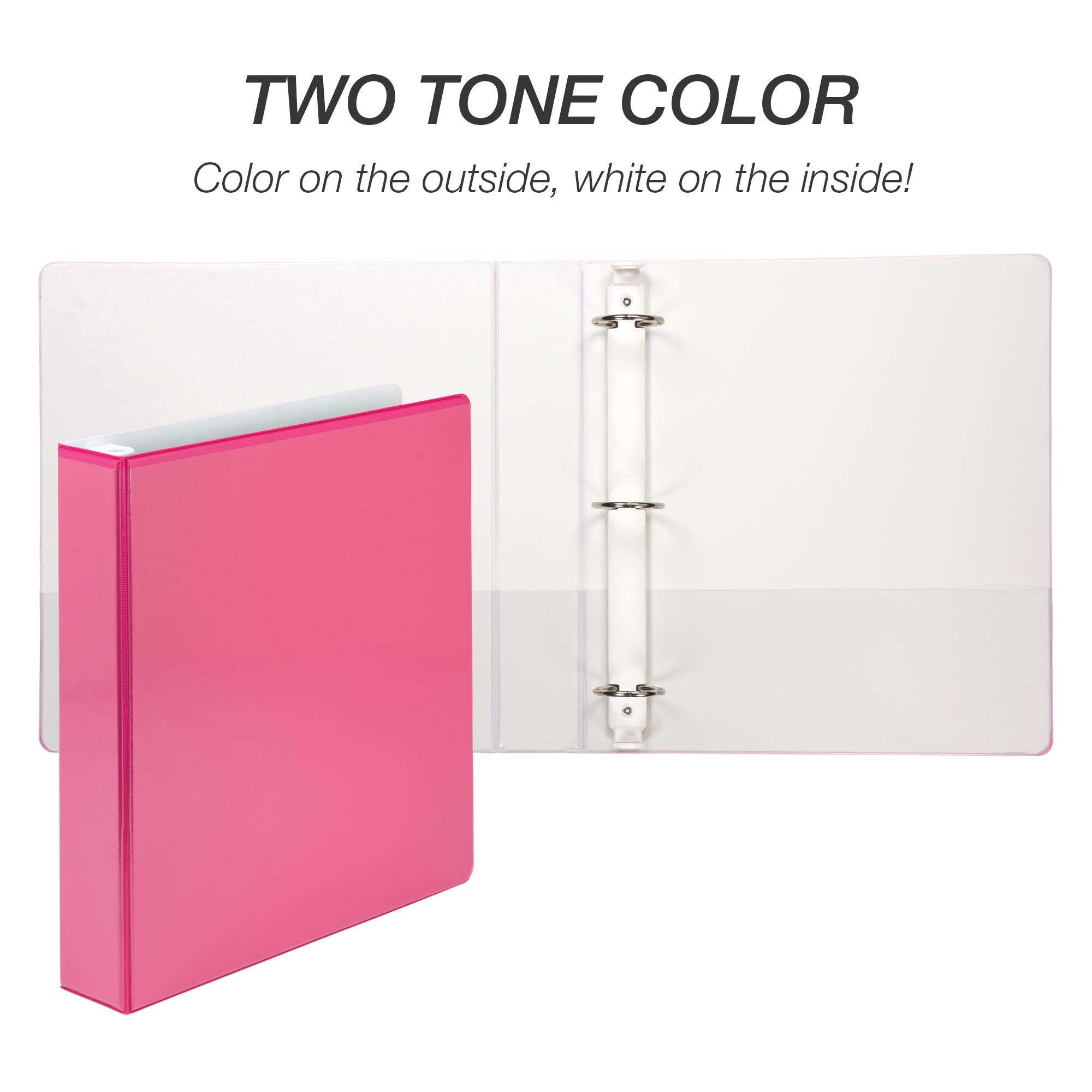 Samsill 3 Ring Binder, Clear View 2 Inch Binder, 4 Pack Heavy Duty