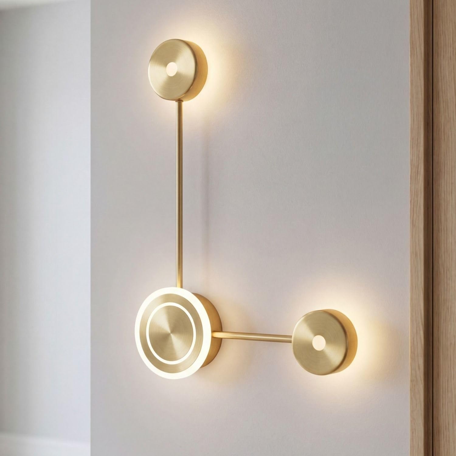 Lampada da parete a LED in alluminio dorato per soggiorno camera da letto sala da pranzo e corridoio H: 44 cm 3000 K bianco caldo dimmerabile elegante antiabbagliante applique a luce indiretta MORSAU