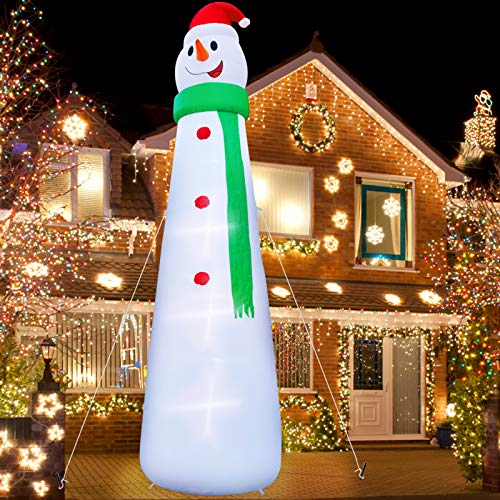 AMENON 12 Ft Giant Snowman Inflatables,Christmas Decoration Blow up Santa Wearing Green Scraf with Tethers Stakes LED Lights Holiday Christmas Decoration Yard Outdoor Lawn Garden Home Party AMENON 12 Ft Giant Snowman Inflatables,Christmas Decoration Blow up Santa Wearing Green Scraf with Tethers Stakes LED Lights Holiday Christmas Decoration Yard Outdoor Lawn Garden Home Party
