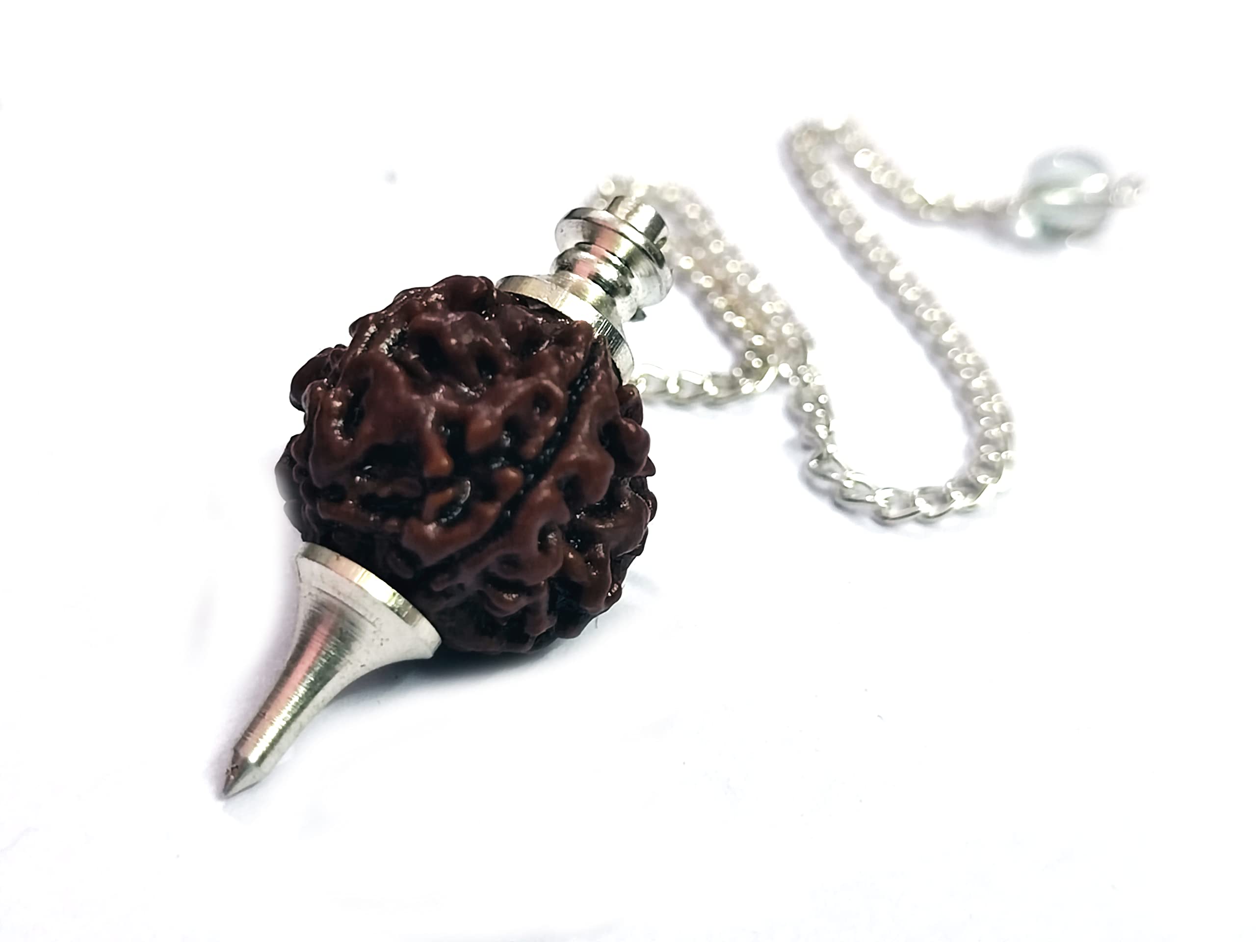 ASTROGHAR Natural 5 Mukhi Rudraksha Rudraksh Pendulum Dowser for Reiki and Chakra Healing