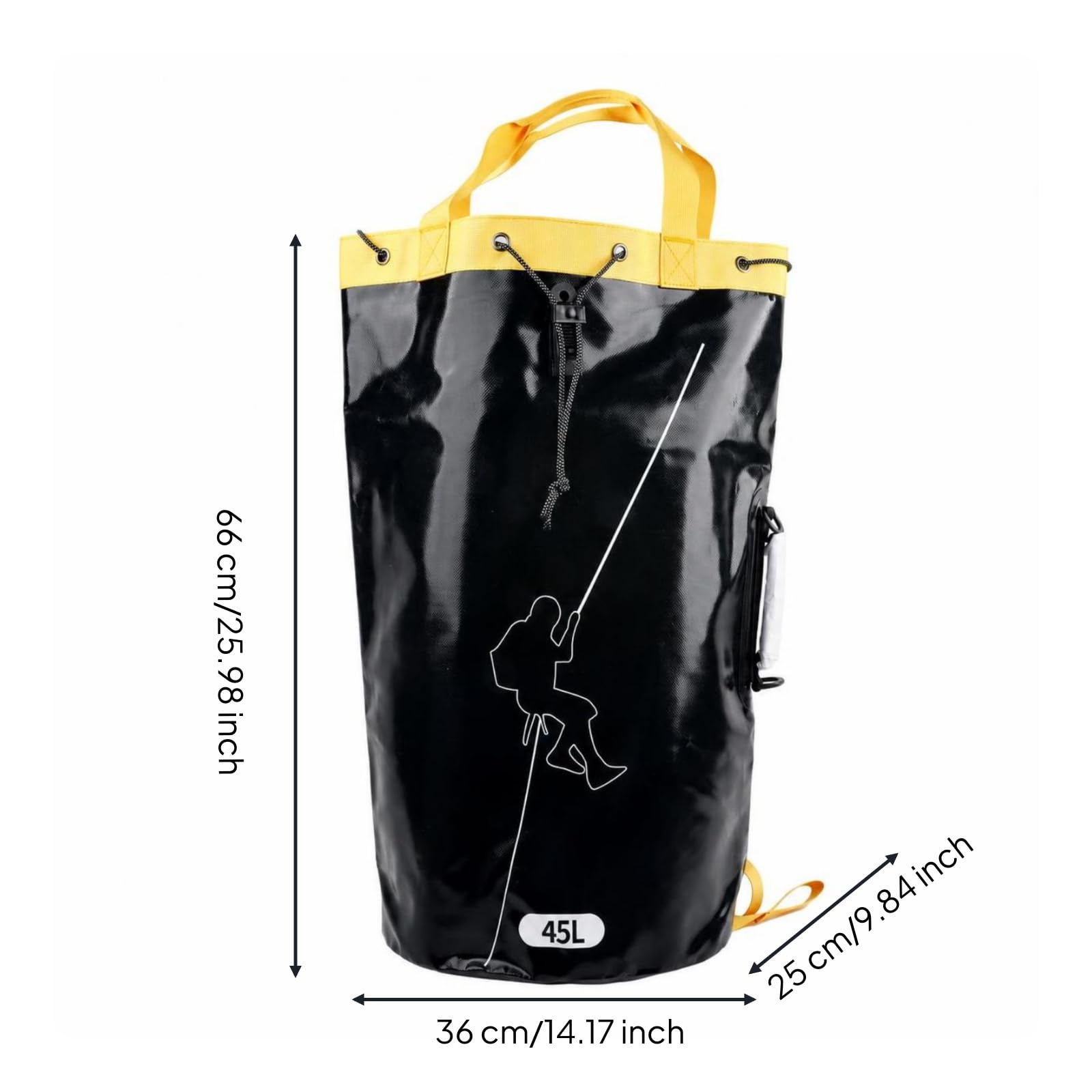 Borsa Porta Corda con Spallacci Robusto Borsa Porta Corda Cilindrico Attrezzatura da Arrampicata per Speleologi, Speleologia