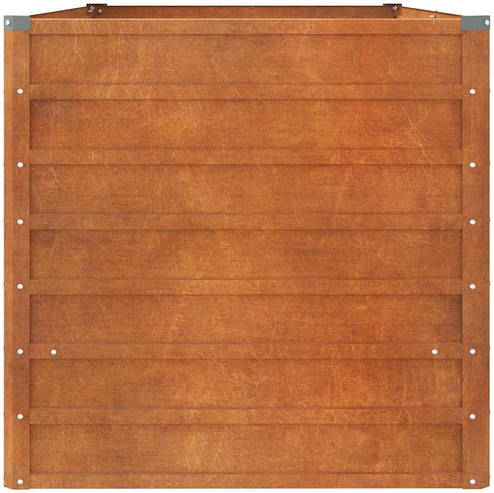 Corten Steel Raised Garden Bed 63 x 63 x 30.3 in Rustic Brown Rectangular Planter Box Outdoor Durable Weathered Finish for Patio Balcony Yard