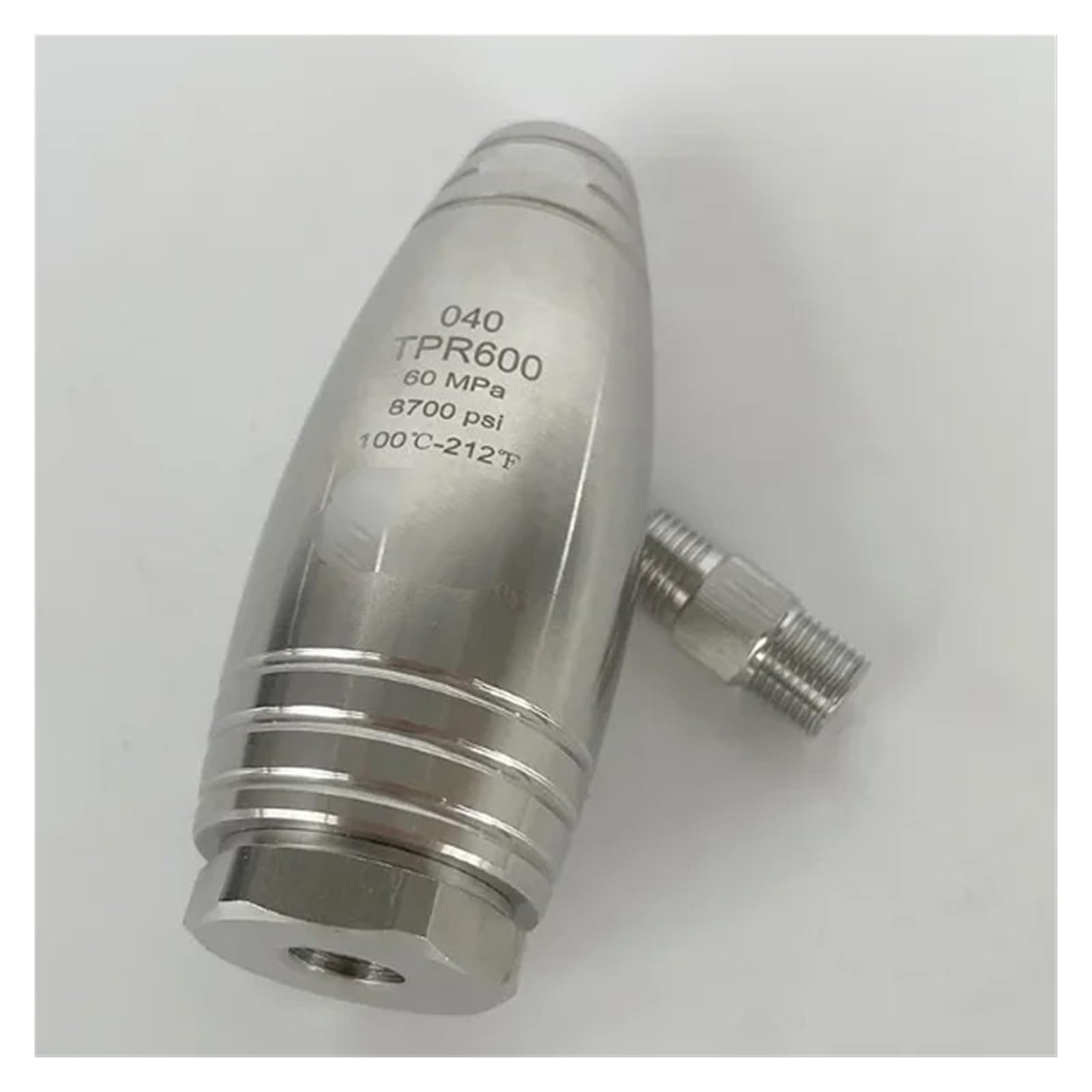 Boquilla Giratoria Turbo, Carburo De Tungsteno De 600 Bar | Explosión turbo de 600 bares. Núcleo de carburo de tungsteno. Completamente inoxidable. Ajuste de 1/4" BSP H.