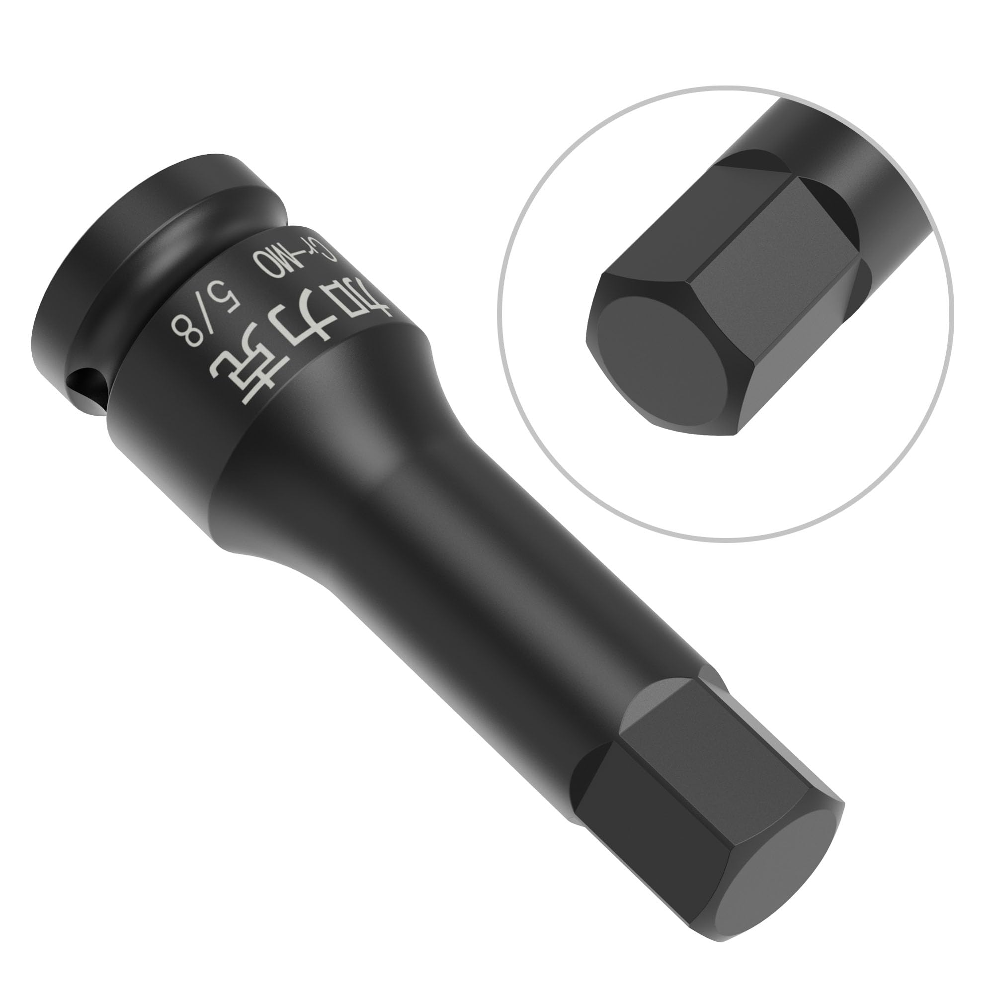 FOCMKEAS 1/2" Square Drive 5/8" Impact Hex Bit Socket, 78mm(3.07") Length, Hex Driver, Impact Grade, One-Piece Construction - Image 4