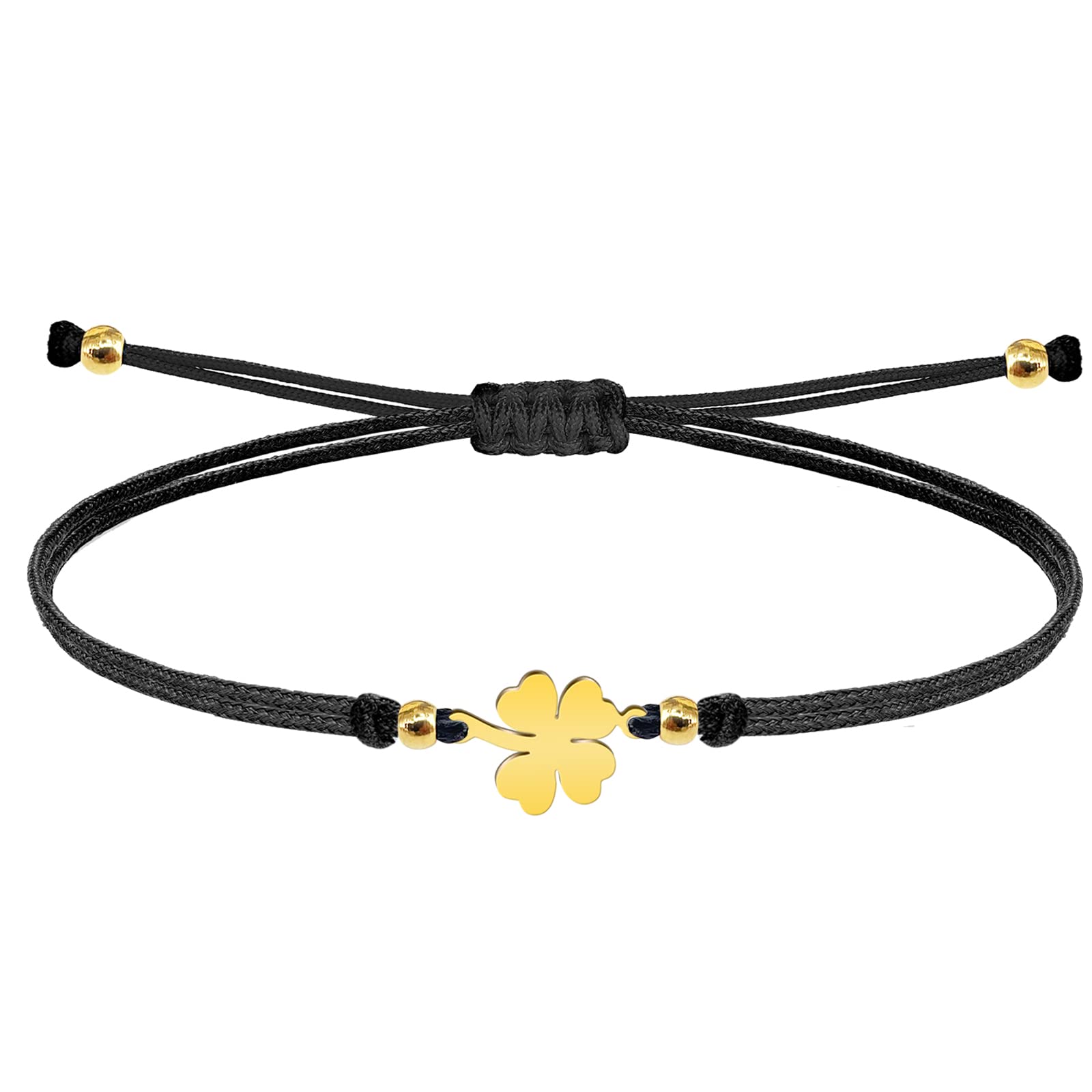 cotigoPulsera con amuleto de la Suerte y Protección Acero inoxidable- Pulsera Mujer o Hombre - Pulsera simbolo contra mal de ojo - Pulsera Hilo Encerado Hecho a Mano