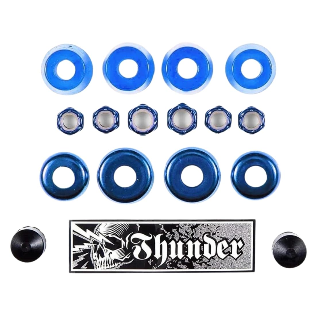 Thunder Rebuild Kit Bushings Washers Axel Kingpin Nuts Pivot Cup 95a Blue