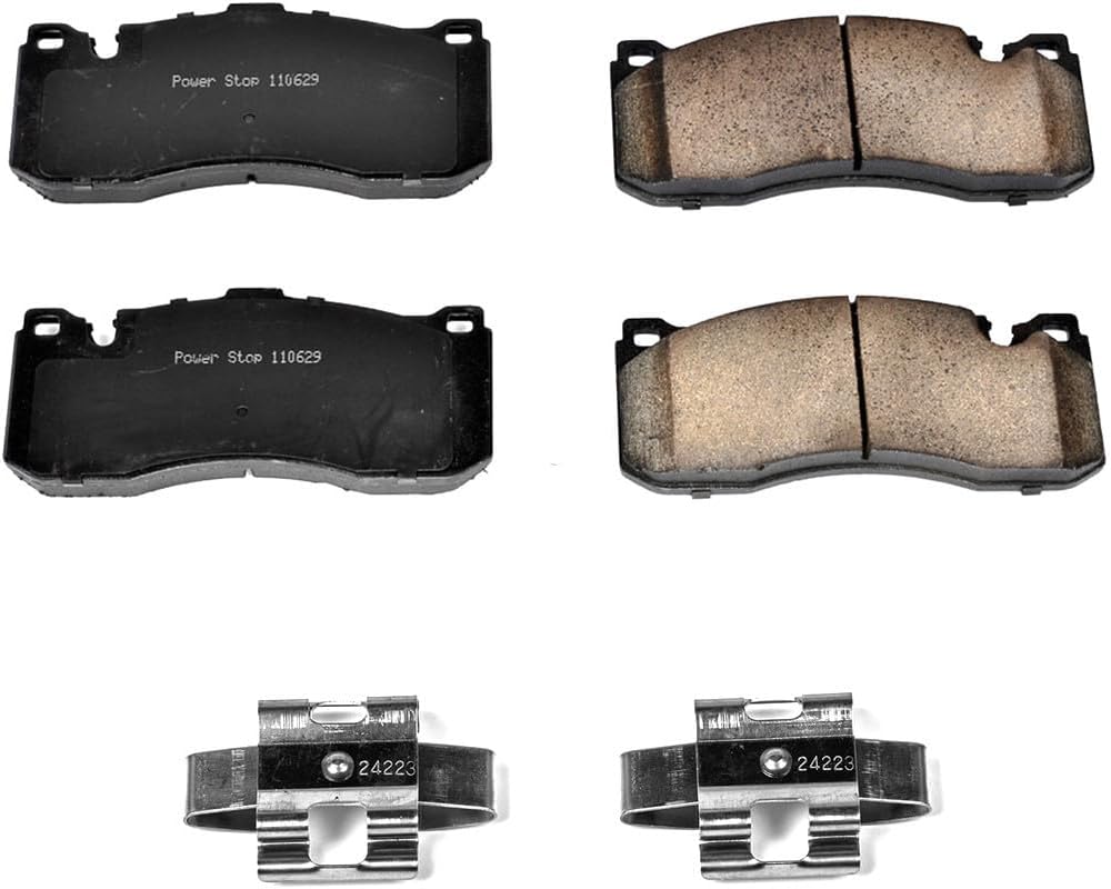 PowerStop Front Brake Pads For BMW 135i 2008-13 |135is 2013 |323i 2006-09 |Mini Cooper 2013 - Z17 Ceramic Brake Pads With Installation Hardware, 17-1371