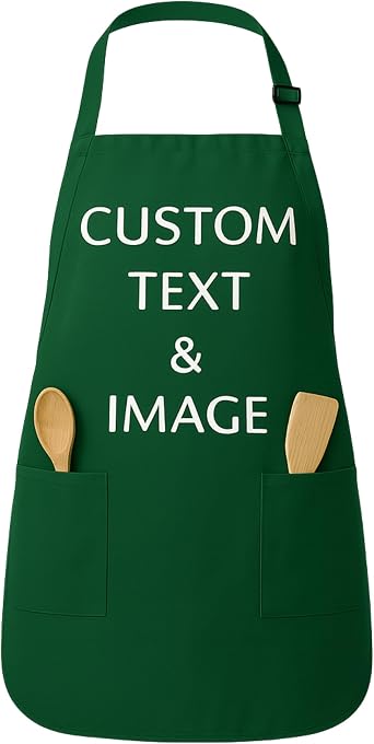 Custom Apron Women Men with Pockets Personalized Name Logo Cooking Aprons