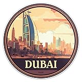 UAE Dubai City Sticker - Waterproof Vinyl Decal for Car Bumper, Laptop, Water Bottle, Luggage, Wall, and Window, Size - 3'' X 3''