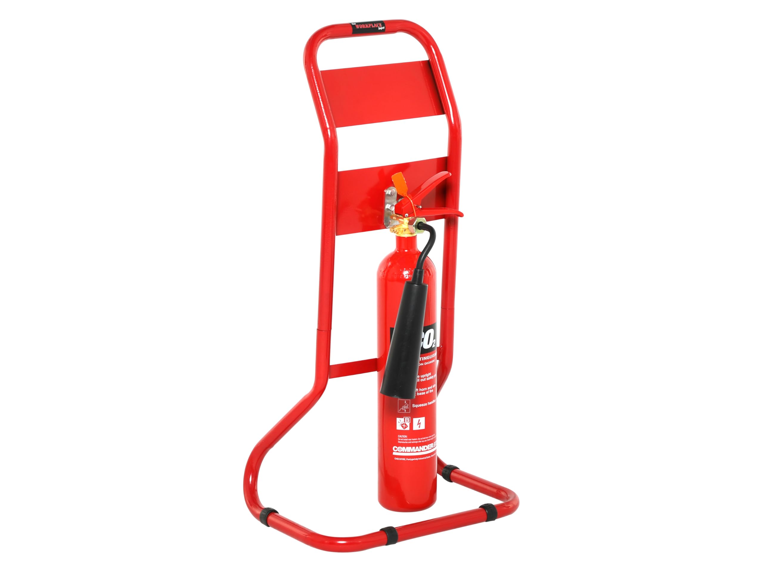 The Workplace Depot Red Fire Extinguisher Stand – Innovative No-Drill Setup, Robust Metal & Lightweight Design In Bold – For Offices, Warehouses & Public Areas