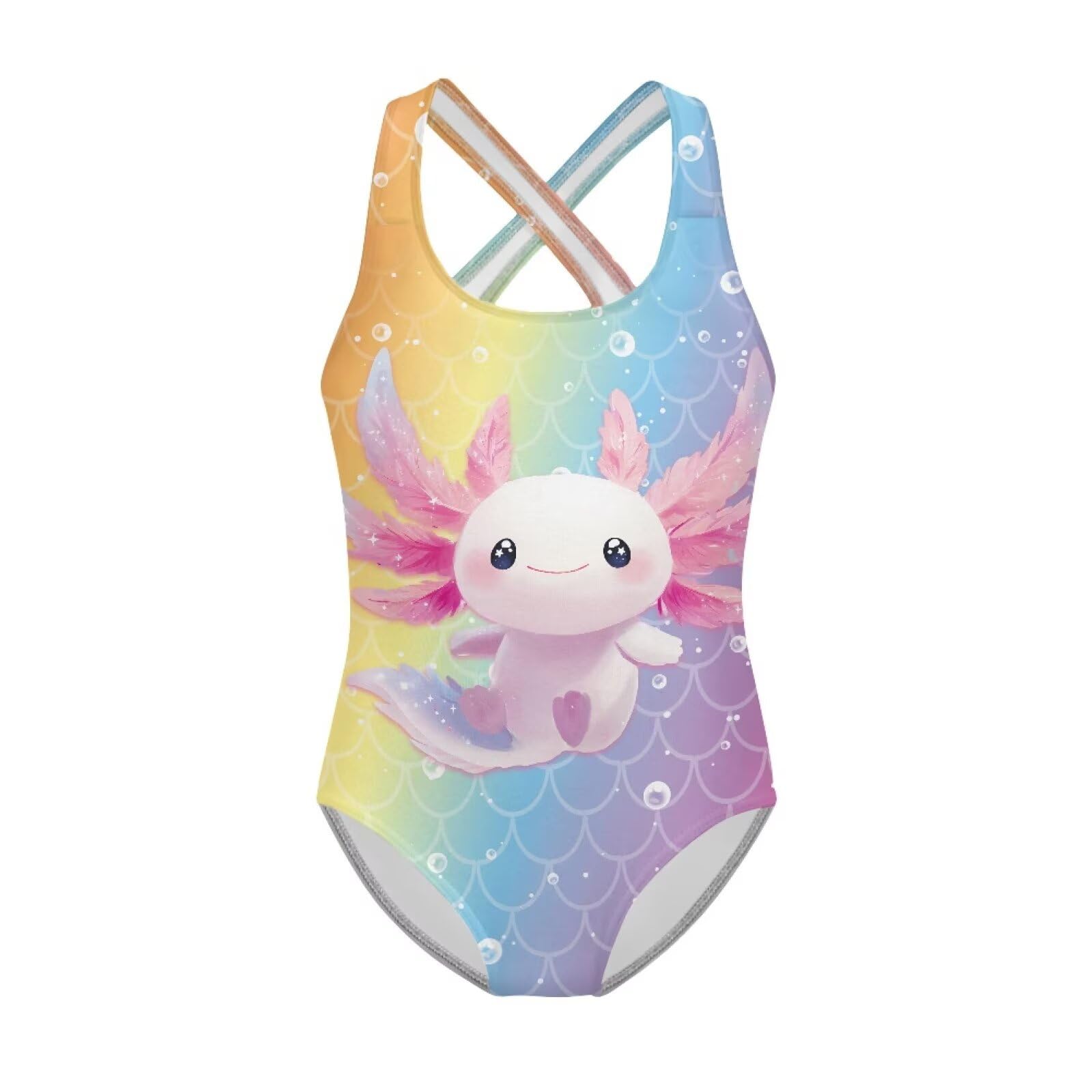 Xpyiqun Swimsuit for Girls One Piece Bathing Suits Size 5-14 Sleeveless Swimwear Cross Shoulder Strap Swimming Wear