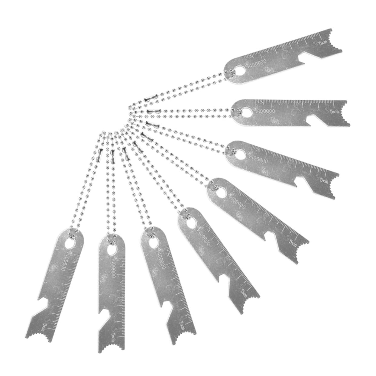 COOLHIYA Essential Camping Tool 8pcs Flint Scraper Ruler Compact Emergency Survival Scrapper for Outdoor Use