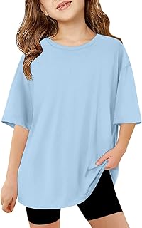 Tops para adolescentes, bebés, niños pequeños, niñas, básica, manga larga, cuello redondo, manga larga, de algodón suave, elástico, primavera, verano, otoño, monocolor, talla