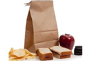 BagDream Brown Lunch Paper Bags 12lb 7x4.5x13.75 Inches 50Pcs Kraft Paper Bags...