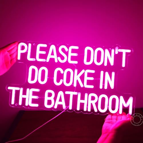Miniatura 5 de Letrero de luz de neón LED rosa con texto en inglés Please don't do coke in the bath, para sala de juegos, dormitorio, bar, tienda, hotel,