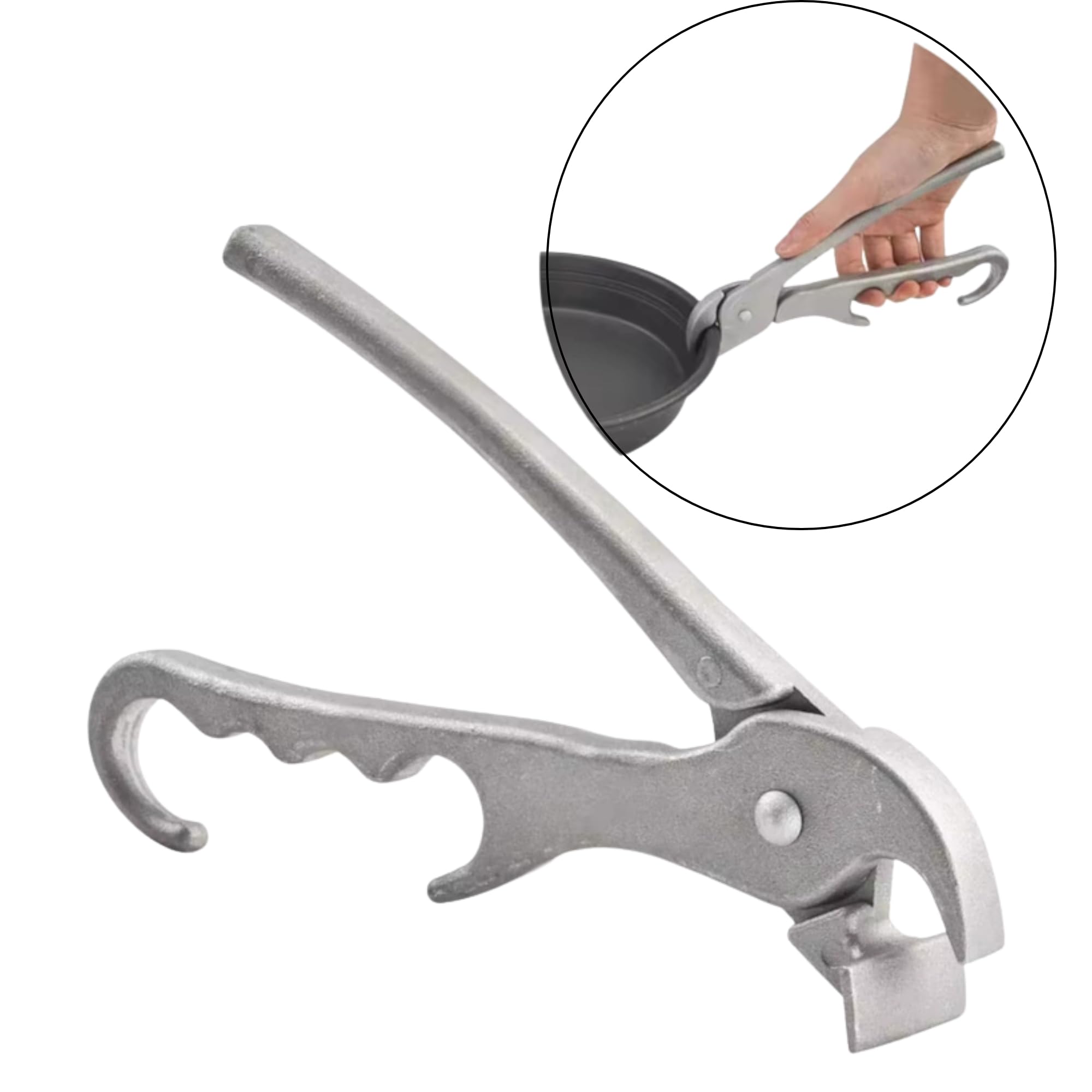 Fonteme Premium Pizza Pan Gripper Cast Aluminum Heat Resistant Pan Holder for Commercial and Home Use