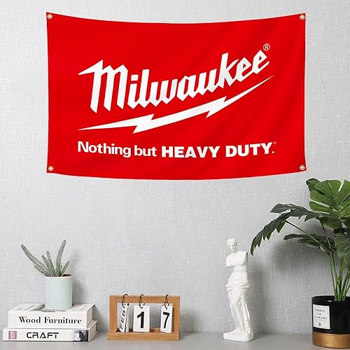 Miniatura 5 de Milwauke Nothing But Heavy Duty - Bandera de herramientas Milwauke de 3 x 5 pies para tienda, taller, taller, garaje, decoración de pared