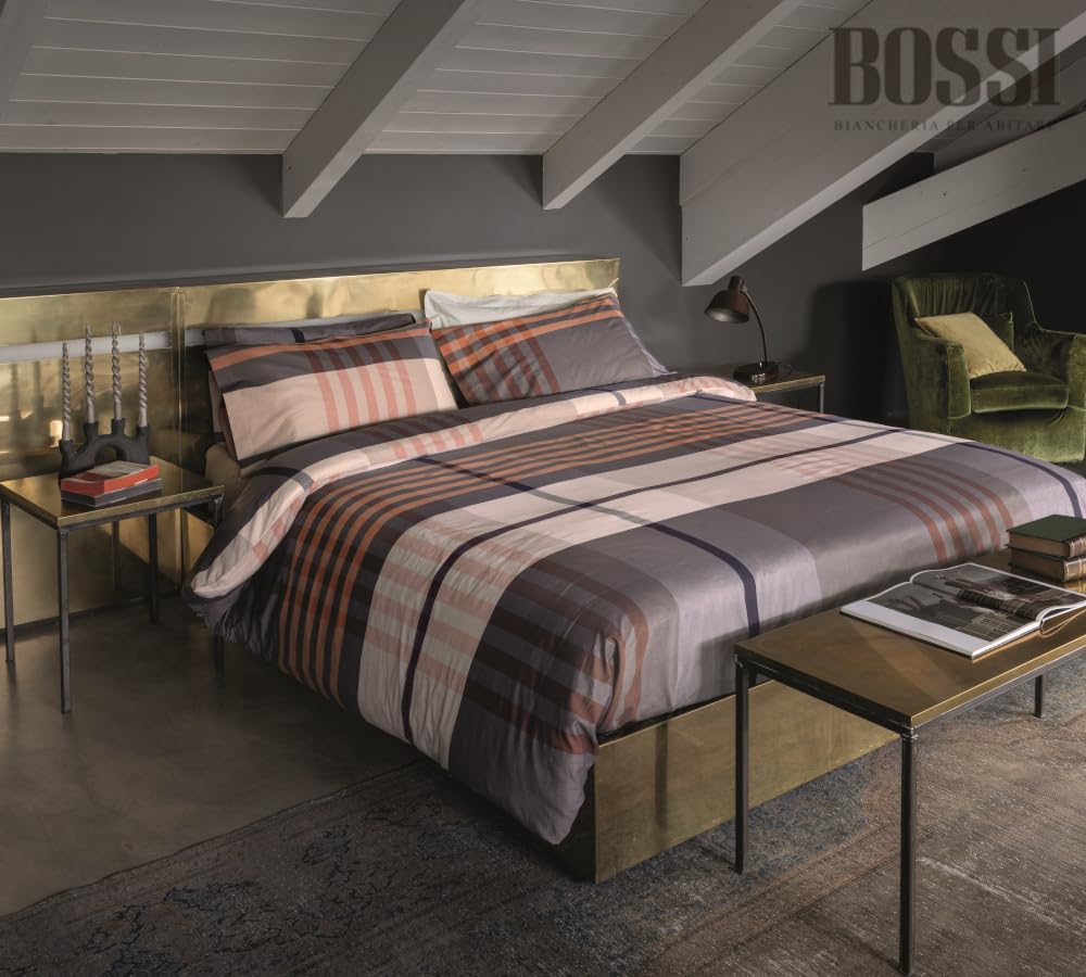 Bossi Jackie 7397, Conjunto de Ropa de Cama Matrimonial Queen, 3 Pezzi, 2 Federe, Sacco 255x200+50, 2 Federe, 2 Custodie del Cuscino 50x50 cm, Cotone o Misto Cotone, Lavabile in Lavatrice, 1 Unità