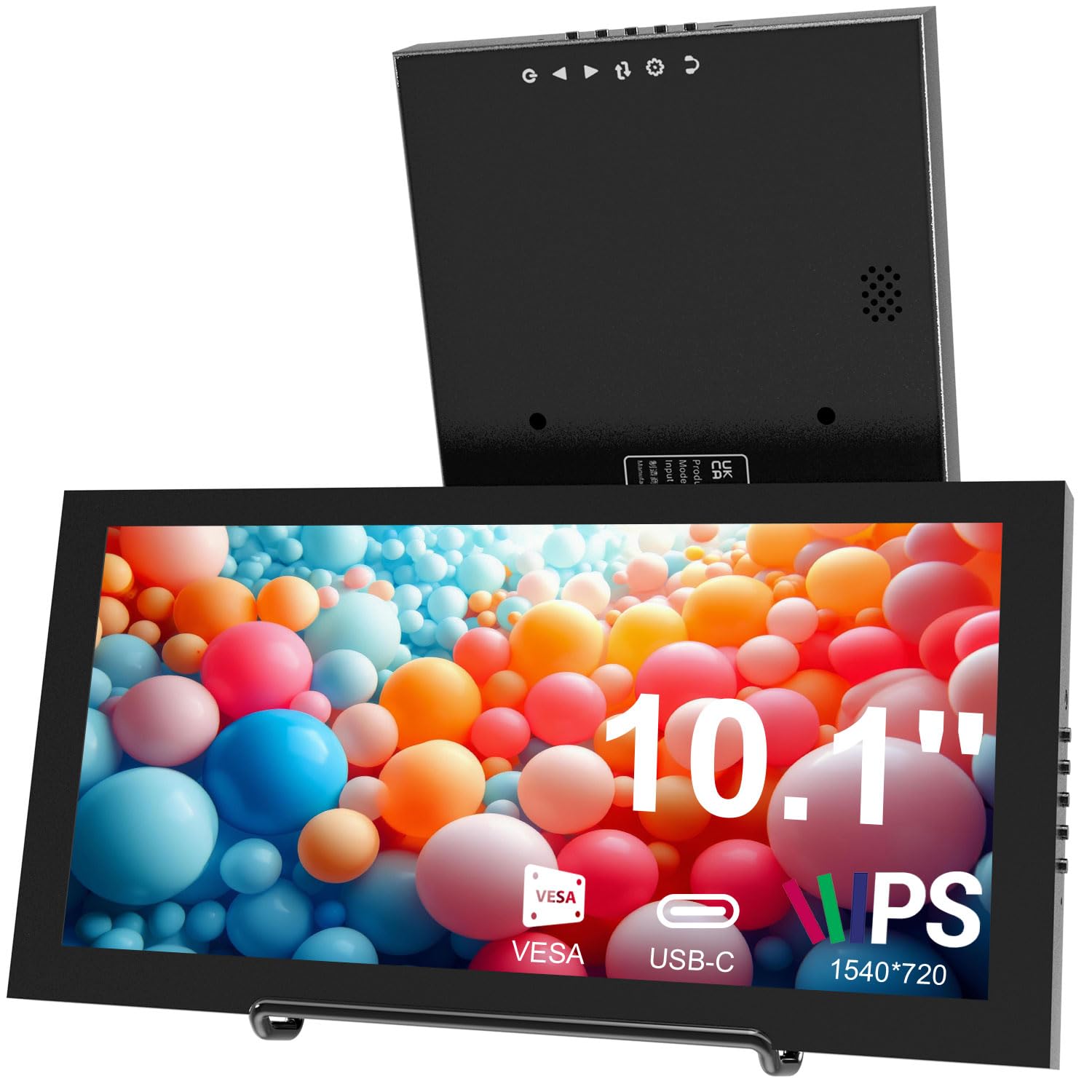 10,1 Pollici Mini Monitor Portatile, 350 cd/m², IPS Display Screen | Formato Stretched-bar, 1540 × 720, HDMI & USB-C, Schermo per Laptop, Windows Aida64, Monitoraggio GPU, CPU, RAM