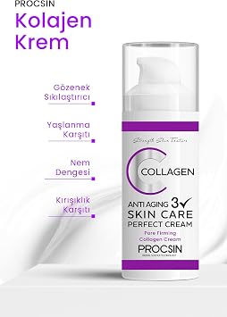 PROCSIN Anti-Aging Effective Collagen Cream, Anti-Aging & Anti-Wrinkle, Skin Firming & Renewing, Daily Care, 50 ML