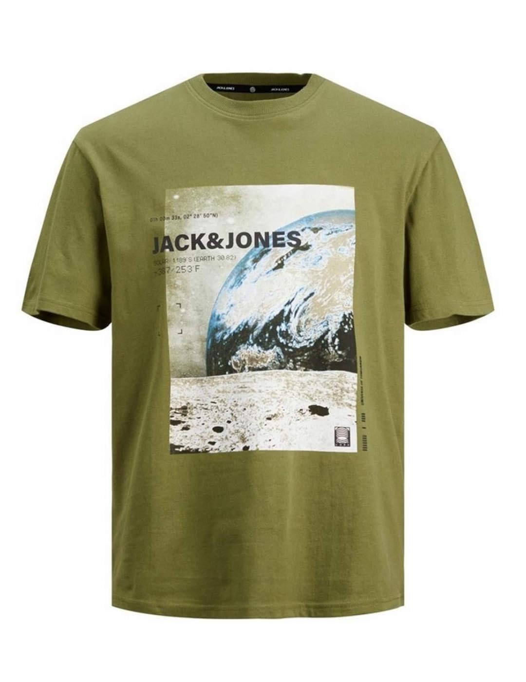 CORE Erkek JCOREACT PHOTO TEE SS CREW NECK Tişört, Yağ Yeşili, XL
