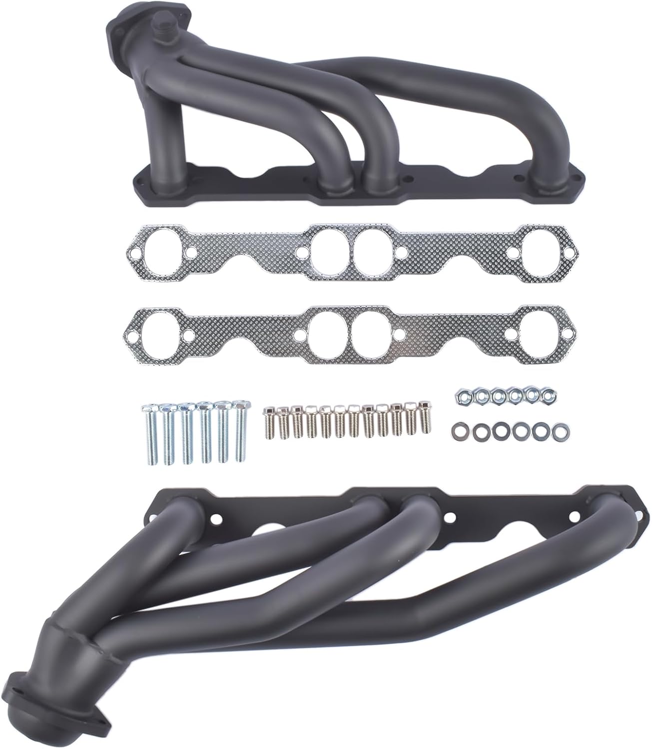 Short Tube Headers Black Paint Replacement for Chevy C1500 C2500 K1500 K2500 GMC Suburban Tahoe 5.0L 5.7L 1988-1995