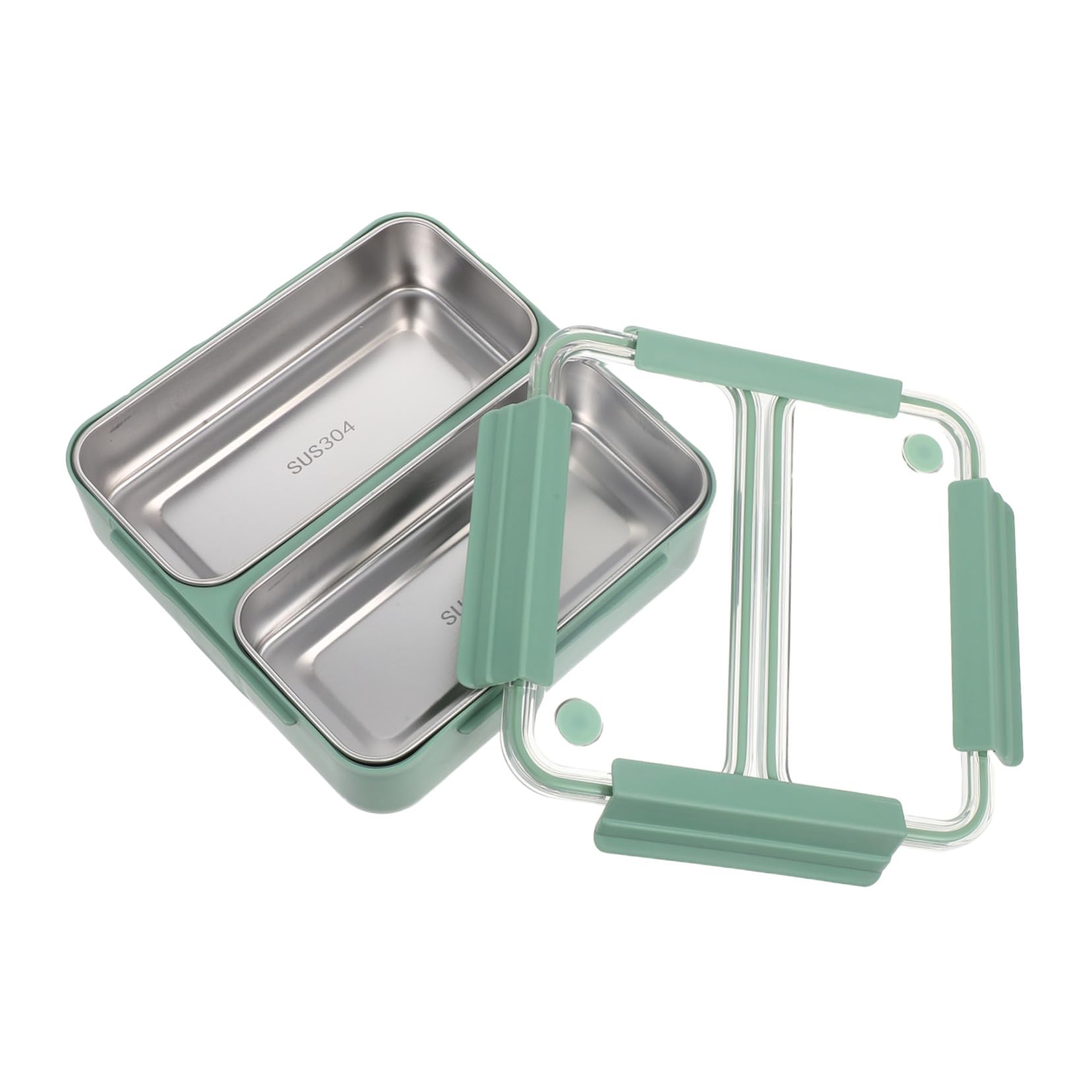 Fiambrera de Acero Inoxidable con 2 Compartimentos 1100ml Bento
