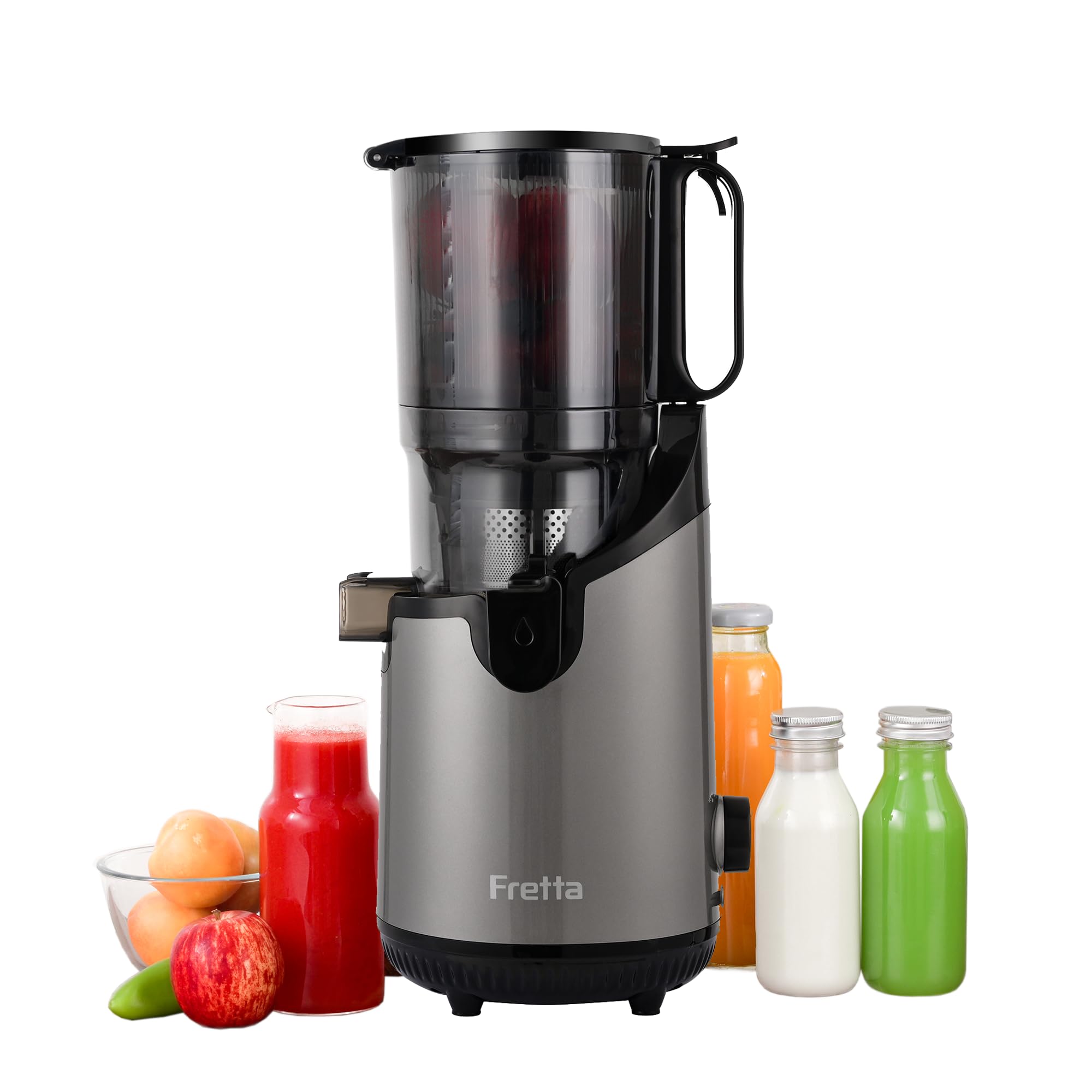 Cold Press Juicer Machines Slow Masticating Juicer with 5 3 Extra Large Feed Chute Fit Whole Fruits Vegetables