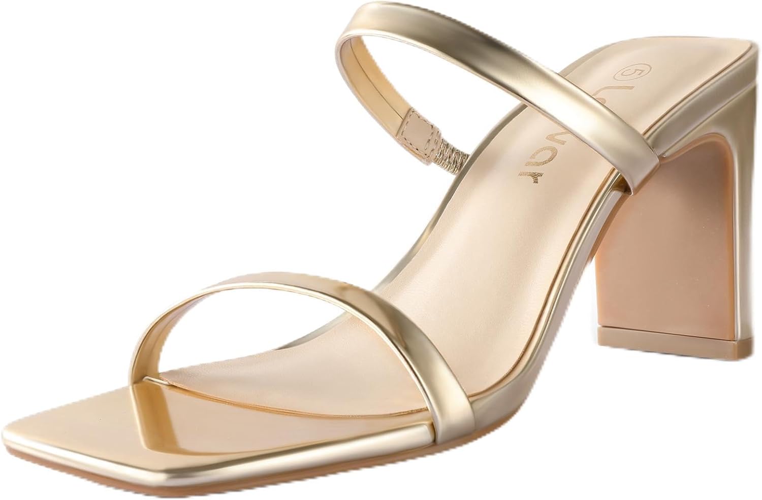 Leevar square toe heels sandals white black nude two-strap