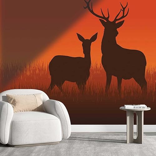 Papel tapiz para decoración de caza, papel tapiz para Baño, decoración de pared para dormitorio, no necesita pegamento adicional (Ancho) 31.5