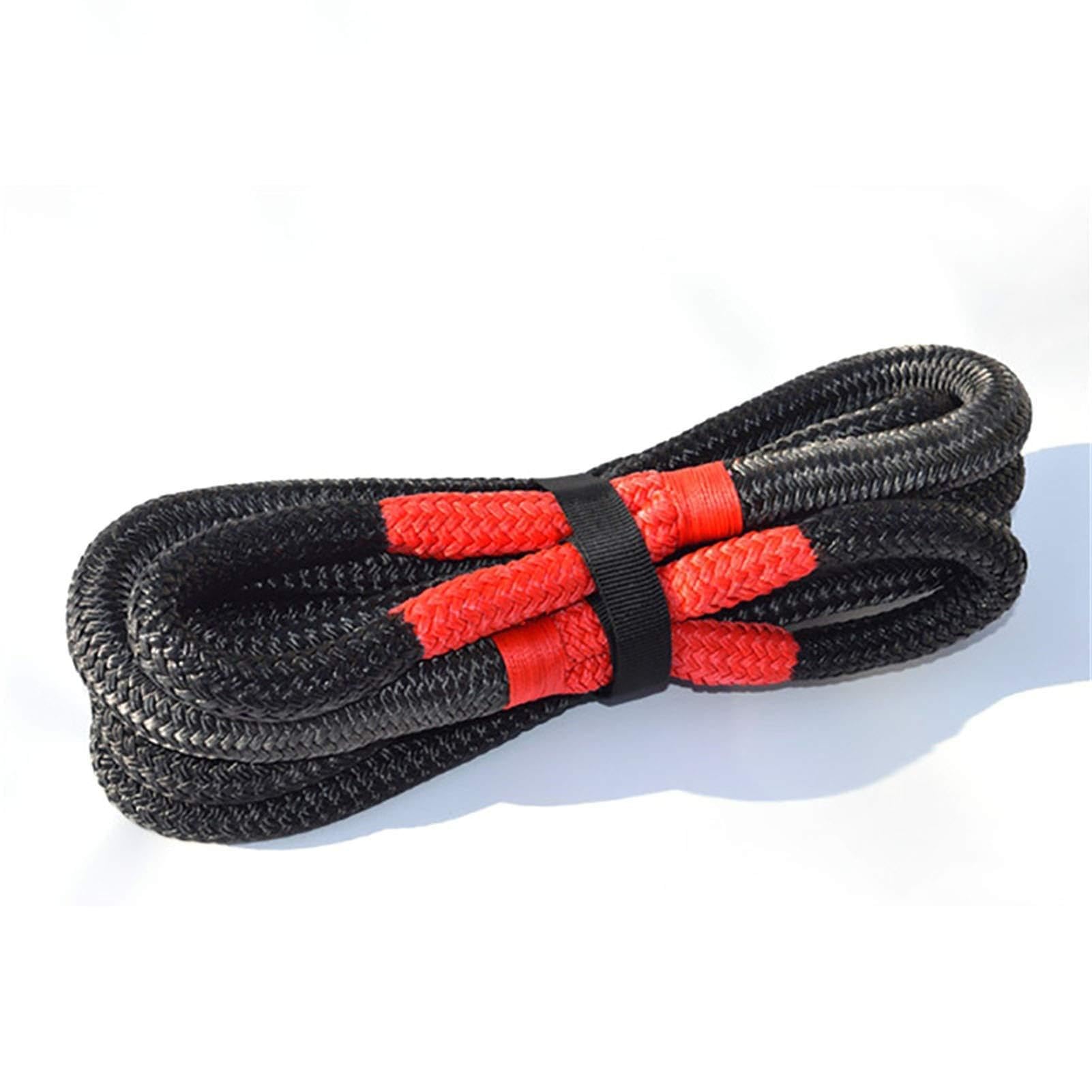 Kit cavo verricello sintetico, 3/4 "* 20ft corda cinetica, corda di energia da 19 mm * 6m, corda di recupero doppia intrecciata, corde da rimorchio per camion SUV UTV ATV(Black 12mm 6m)
