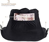 Vista 22 de Nestl Reading Pillow with Portable Laptop Lap Desk - Shredded Memory Foam Back Support Pillow for Sitting Up in Bed and Couch Rest Pillows with Navy