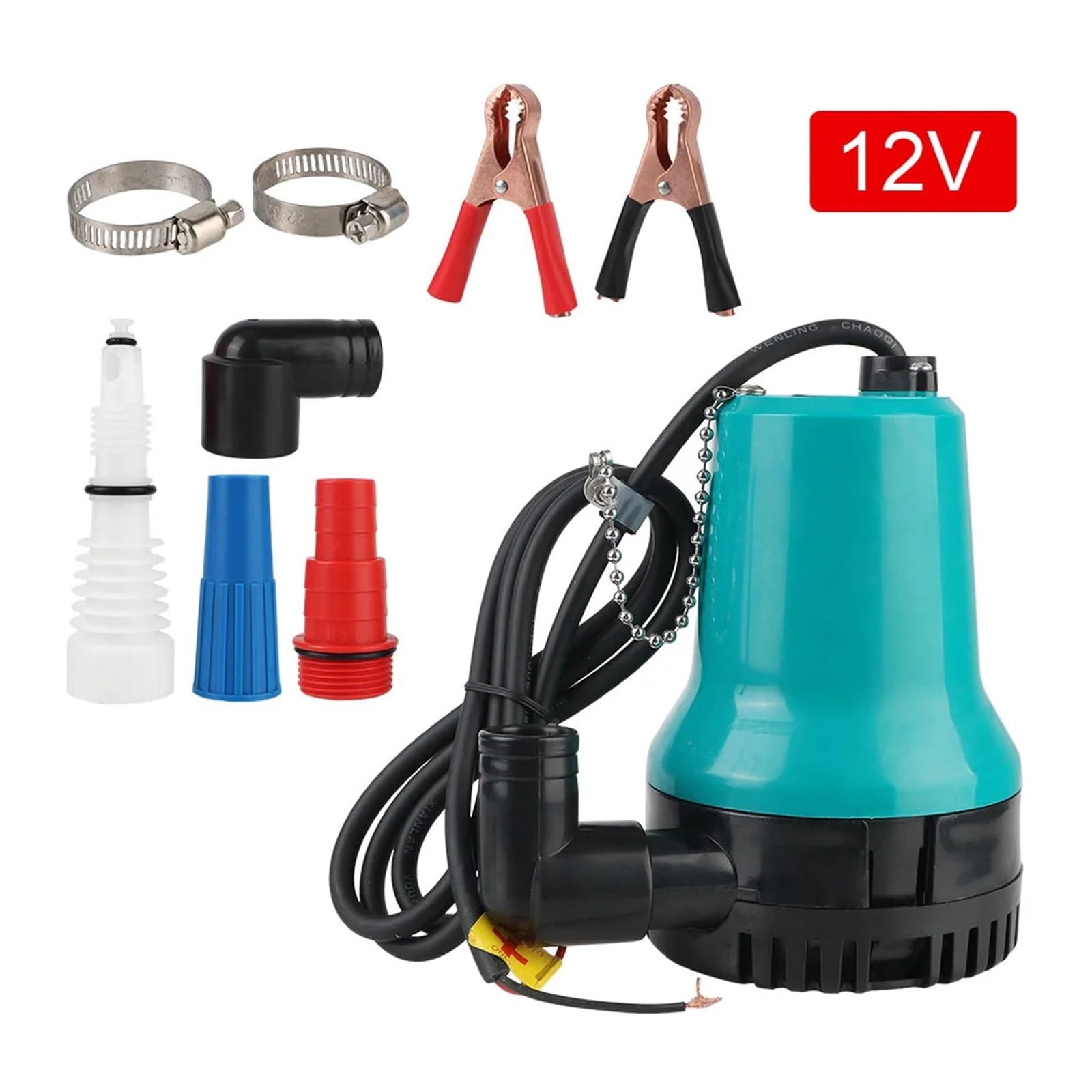 Industrial Water Pressure Diaphragm Pump Filter Bottom Suction DC12V/24V 4600RPM 50W Portable Submersible Water Marine Bilge Pump(12V)