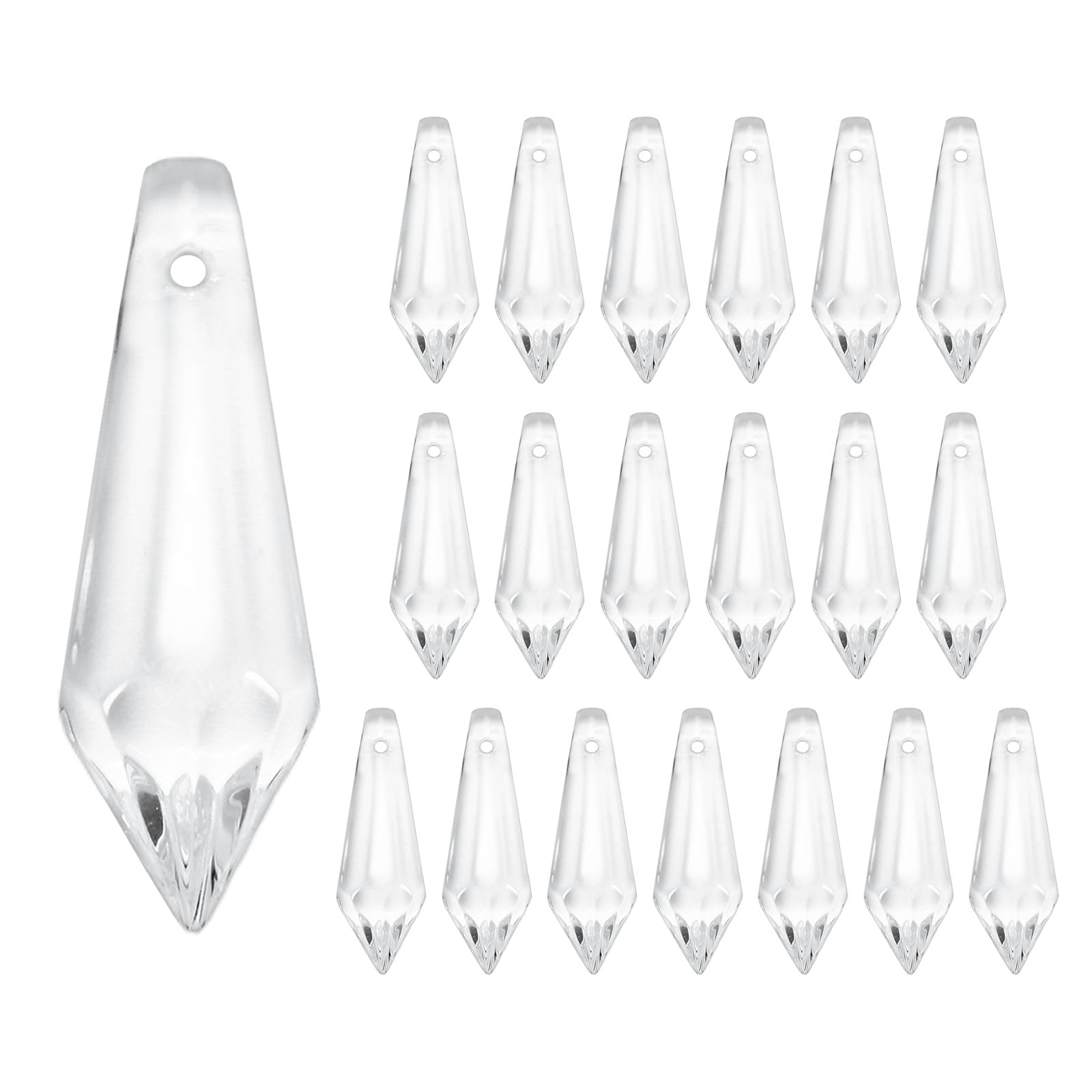M METERXITY 20-Pack Crystal Icicle Prisms 34mm/1.34in, Clear