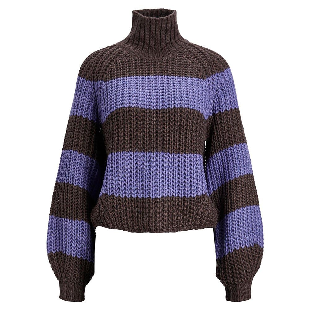 JJXX JXKELVY CHUNKY STRIPE HIGH NECK KNIT SN Triko Kadın