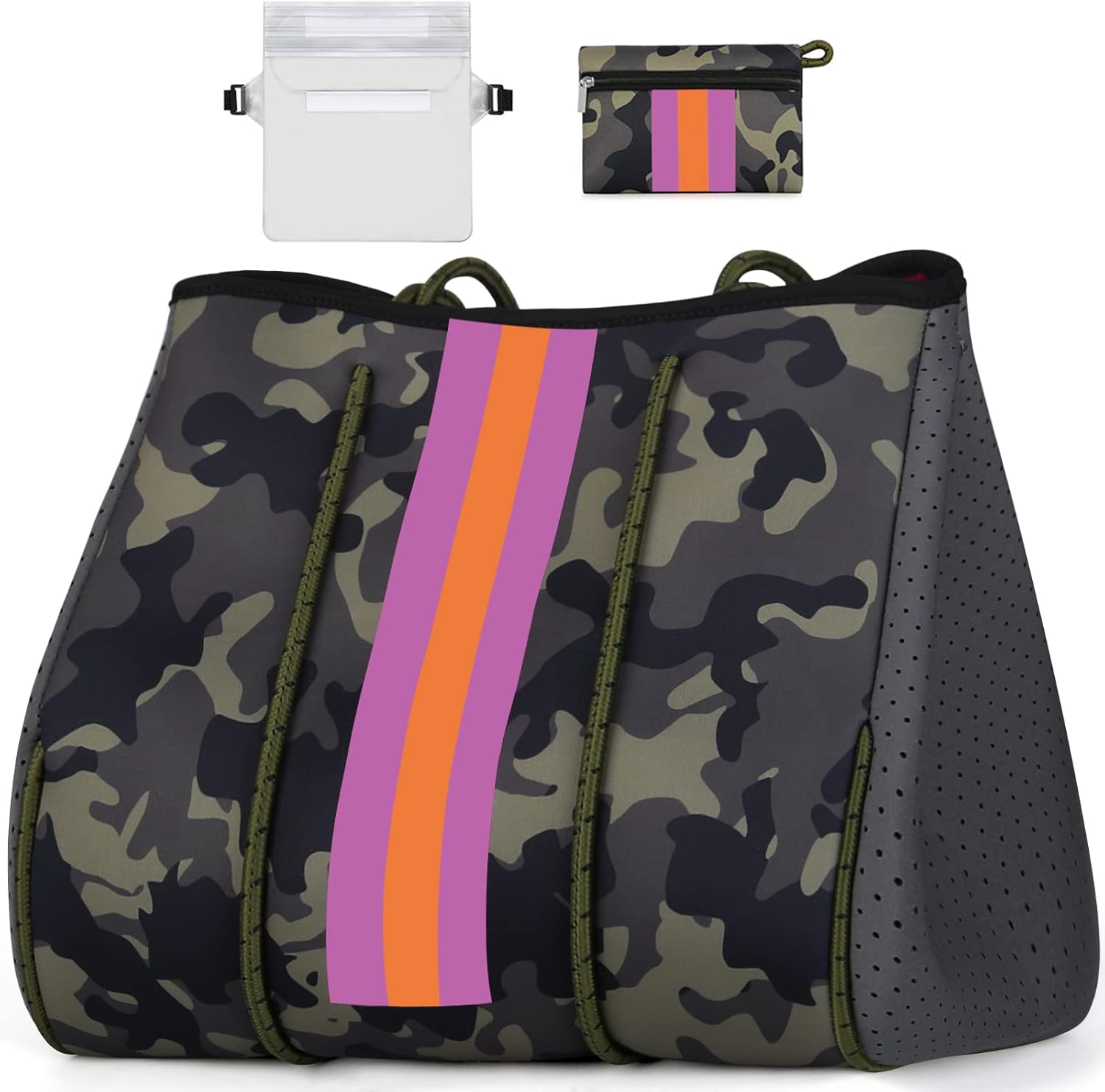 IBFUN Neoprene Bag, Large Multipurpose Beach Bag Neoprene Tote Bag with Inner Pocket for Women/Pool