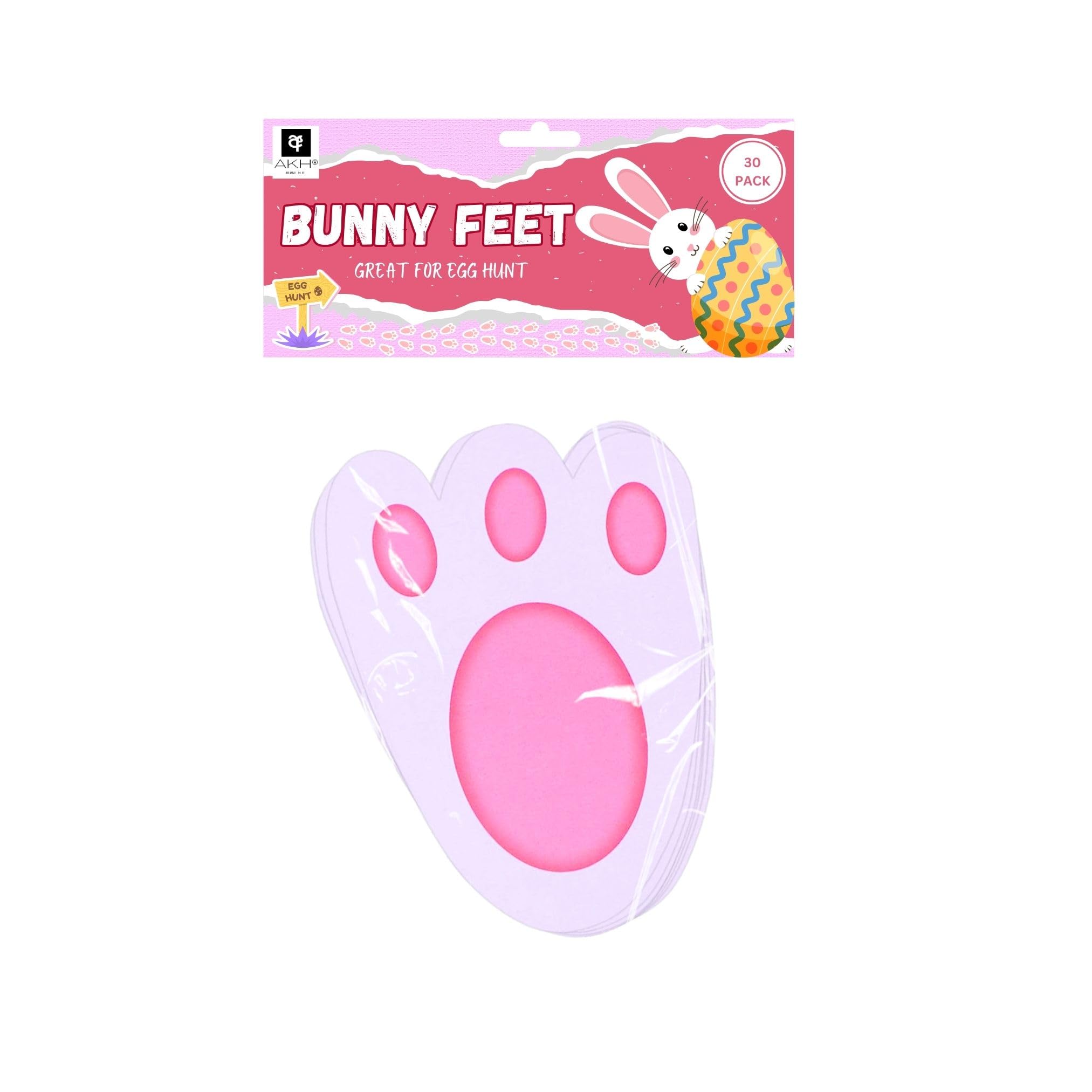 AKH® Easter Bunny Feet Decorations - 30 Pack Bunny Footprints for Easter Rabbit Trail Decorations