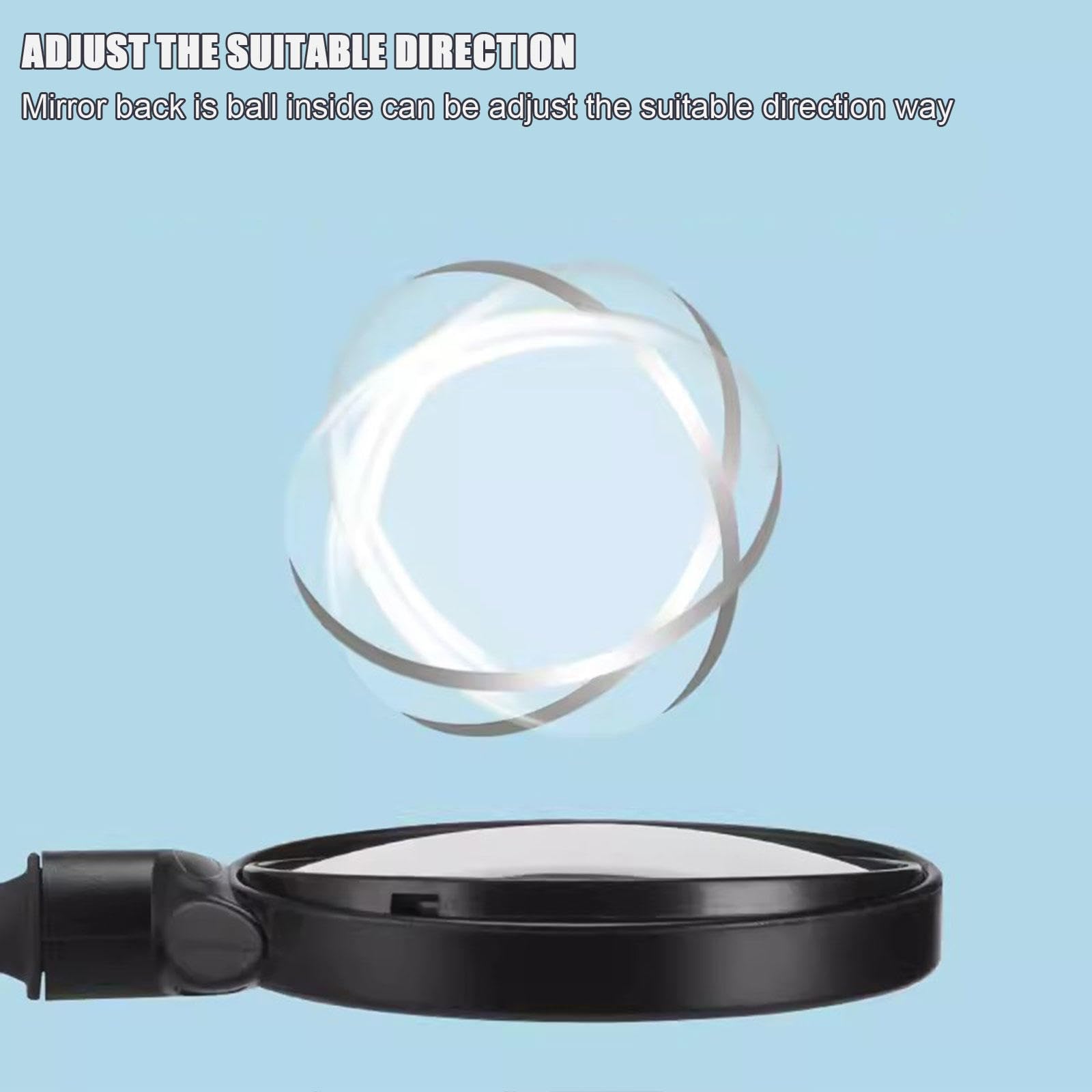 Support de Guidon de Rétroviseur de Vélo Rotatif à 360 ° Miroir de Vélo Sûr pour Vélo de Route de Montagne, Moto électrique,Black Acrylic Convex-1Piece