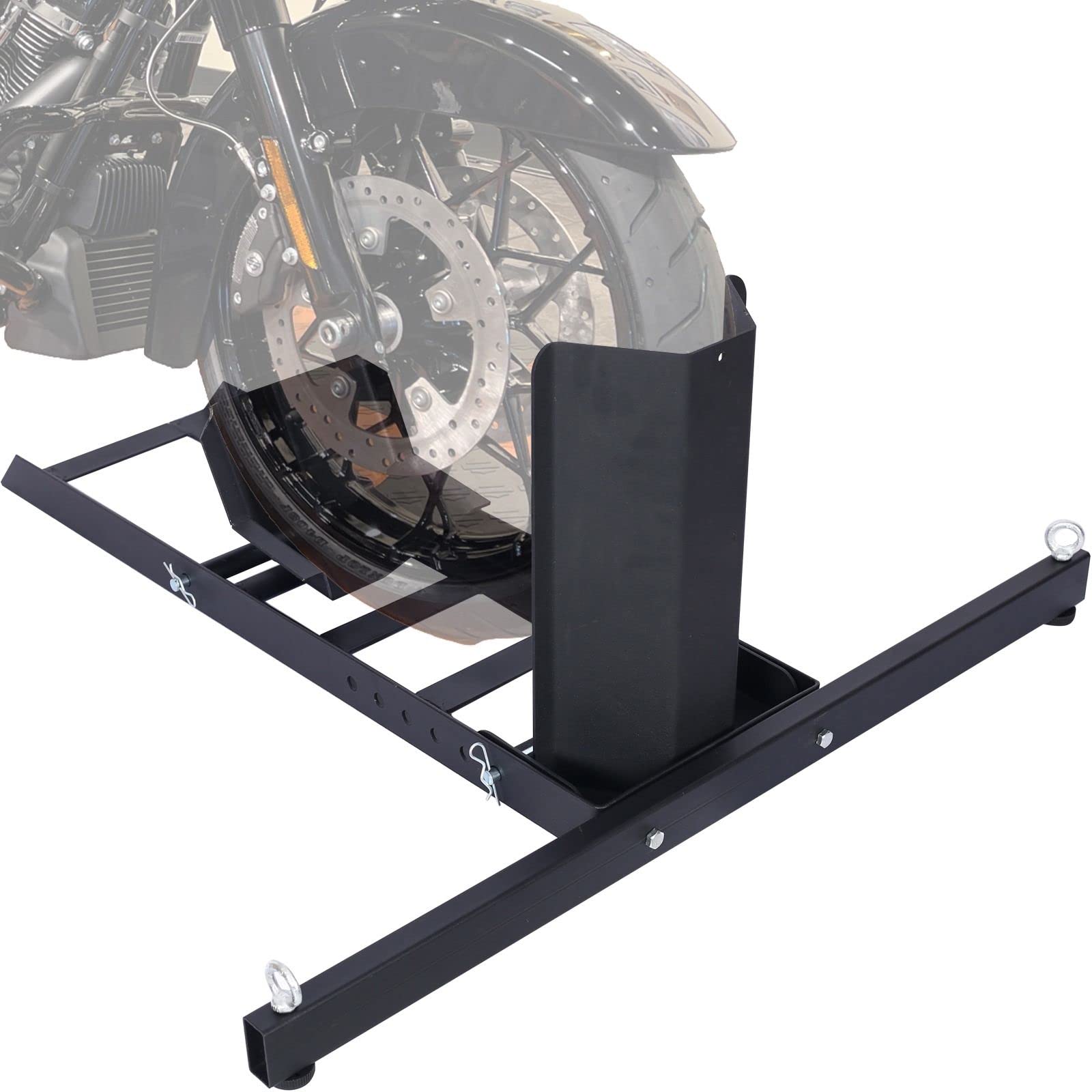 FRITHJILL Adjustable Motorcycle Wheel Chock, Heavy Duty Motorcycle Stand 1800 Lbs Weight Capacity (Black)