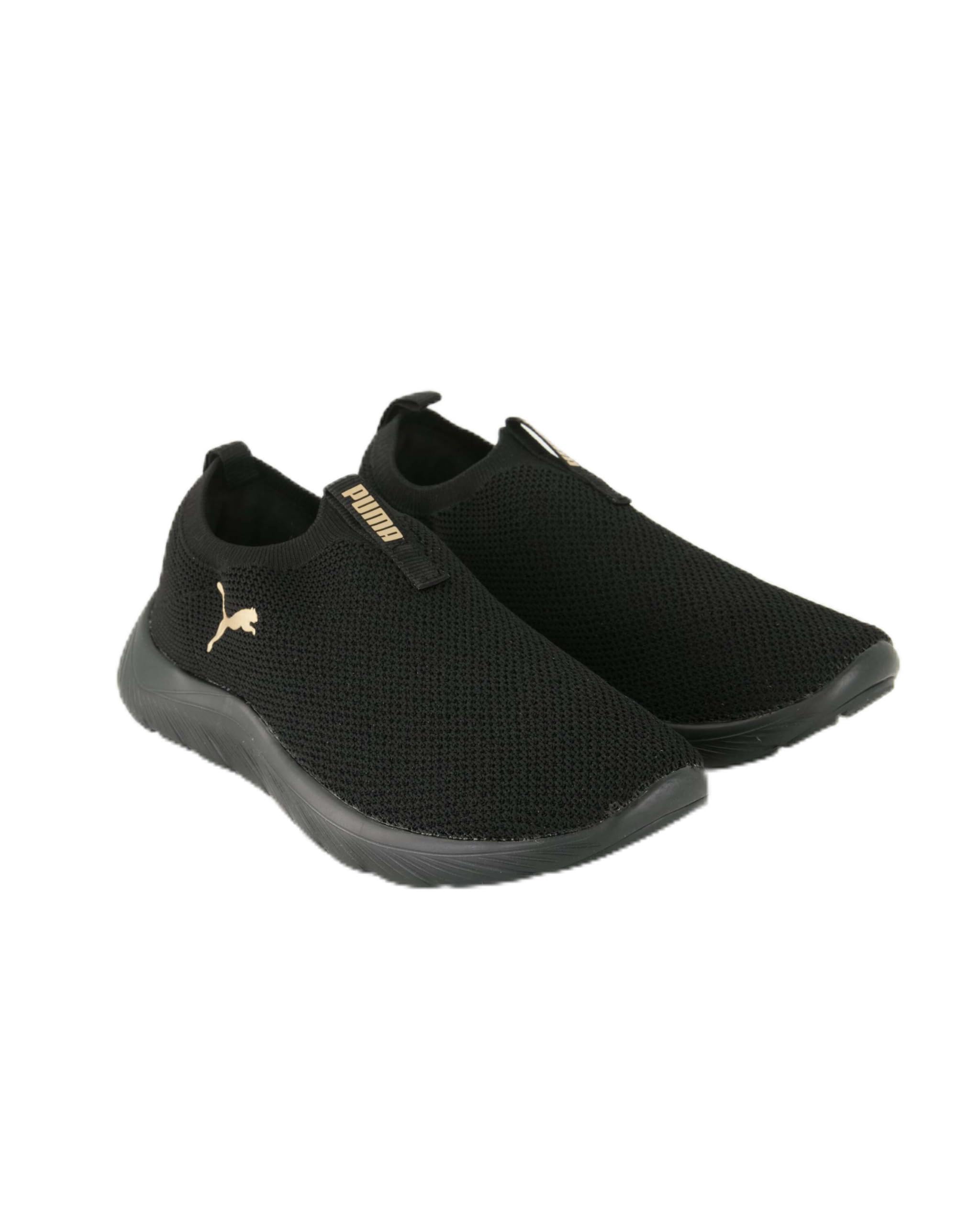 PUMA Softride Premier Slip-On Strick-LaufschuheDamen 309834 09 Black Gold