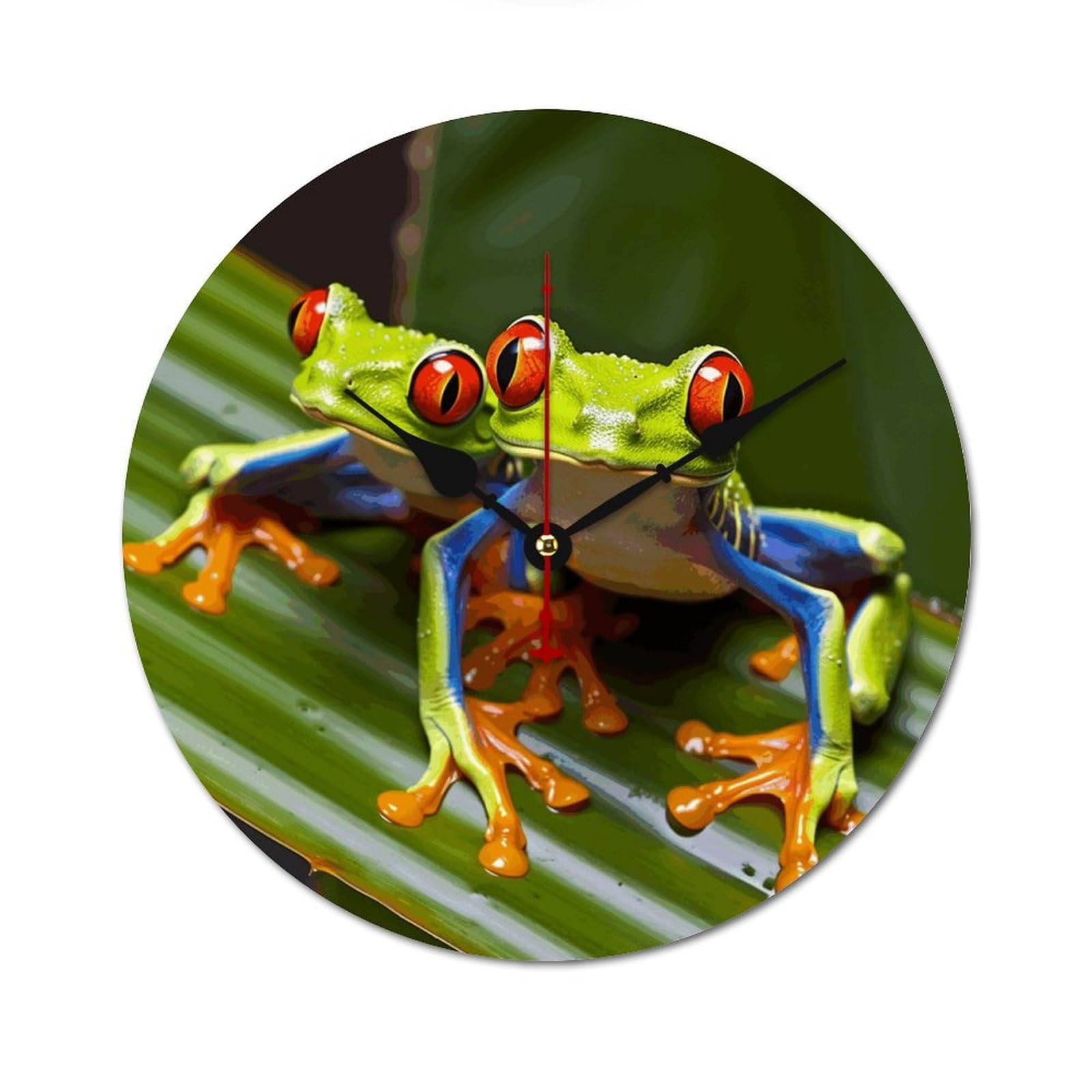 Horloge murale décorative grenouille 60 cm en bois pour salon et chambre moderne
