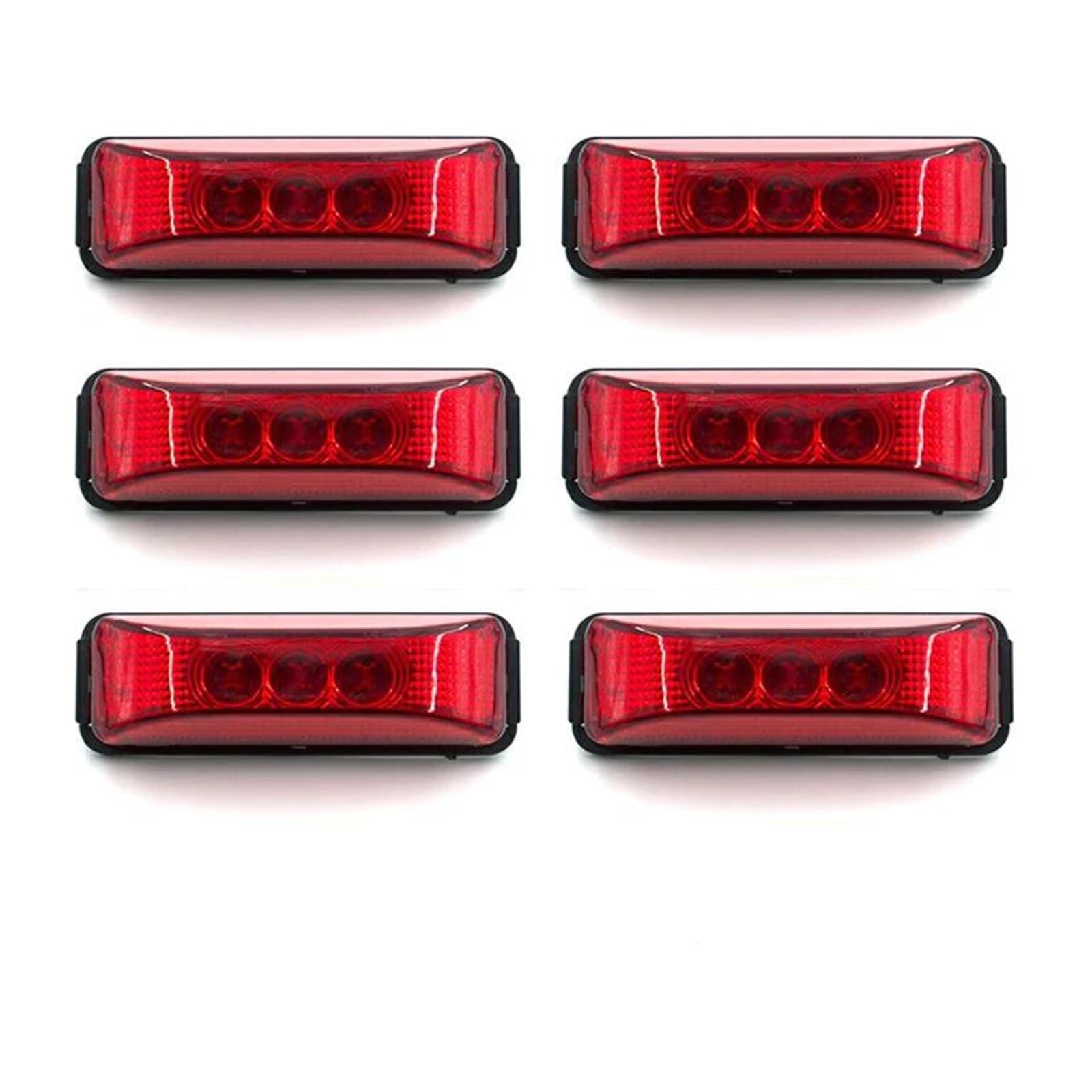Luce Posteriore 6 Pezzi/Set luci Posteriori indicatori direzione a LED 12 V e 24 V luci a LED per Camion luci Laterali a LED per rimorchi e roulotte. Segnale Luminoso Freno(6pcs Red)