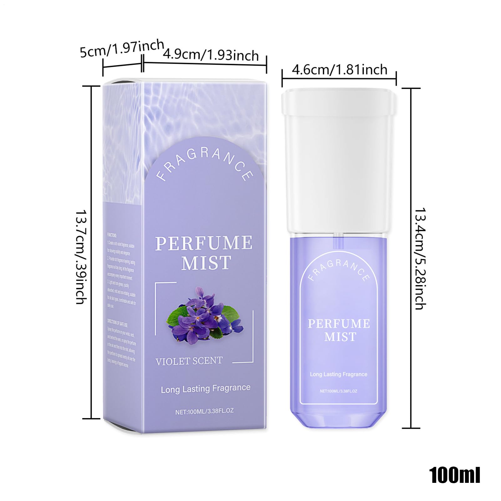 Veilchenparfüm, Parfüm Mit Veilchenduft - Weibliches Charmantes Parfüm - 100 Ml Langanhaltendes Violettes Körperparfümspray Für Frauen, Haare, Kleidung, Dating, Einkaufen