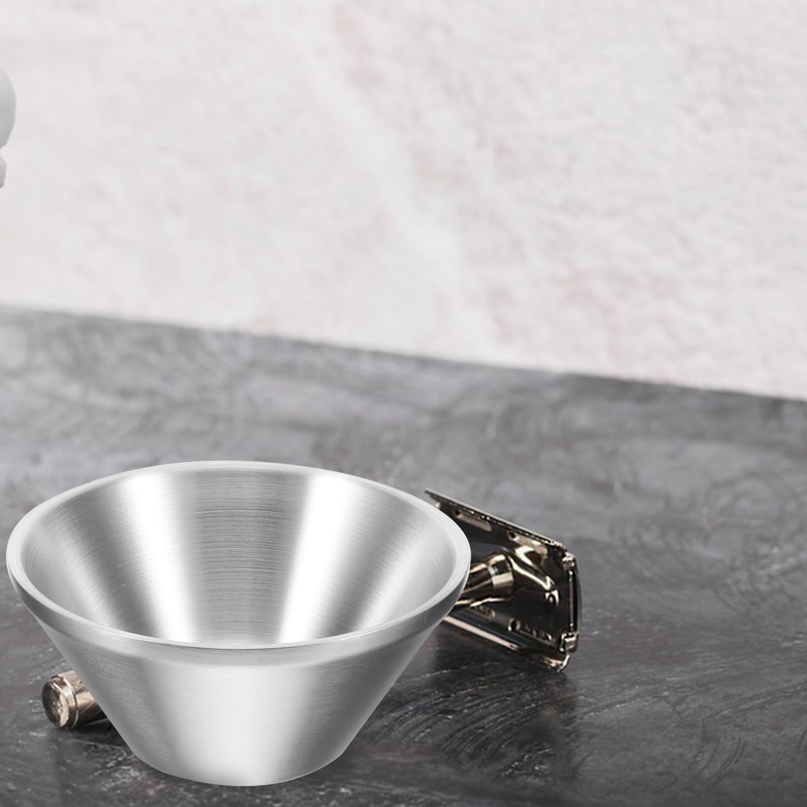 Healeved Shaving Bowl for Men Stainless Steel Men Shaving Accessory Reusable Beard Care